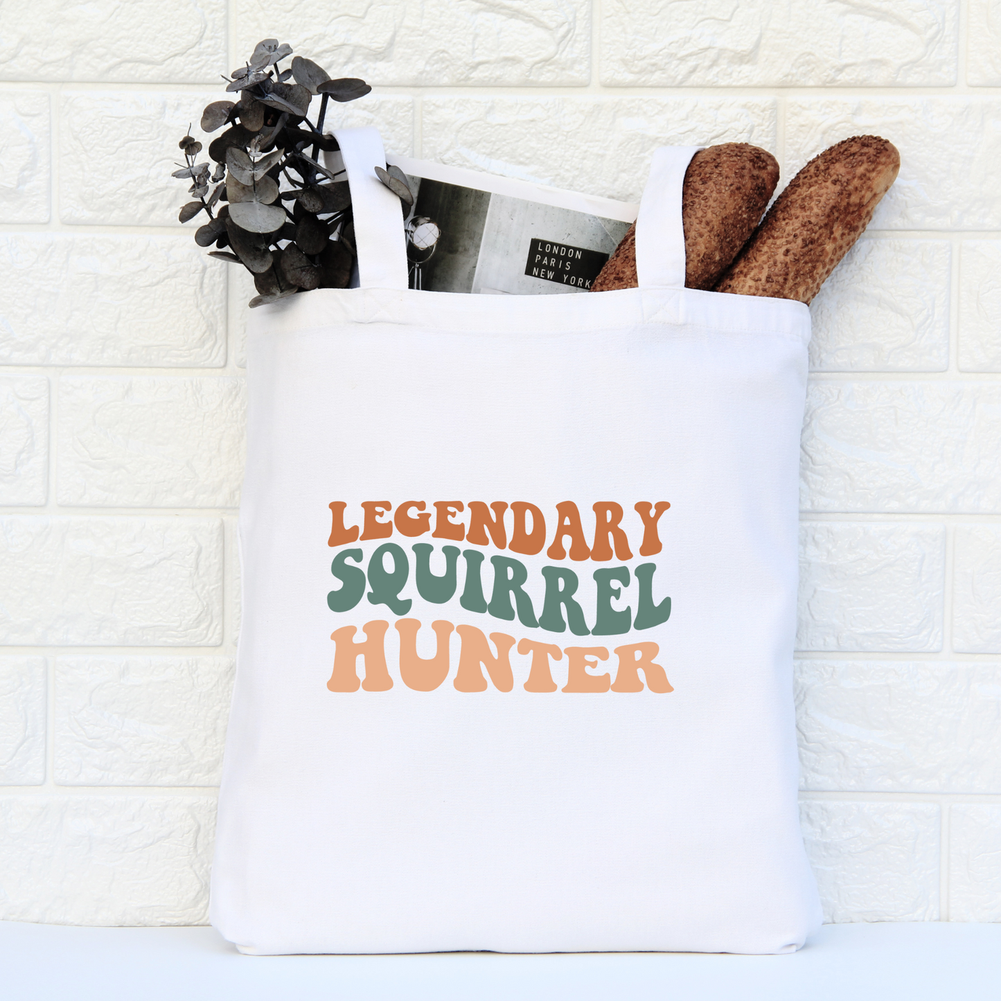 Legendary Squirrel Hunter Tote Bag, Hunting Tote, Reusable Bag, Hunting Gift Tote Bag