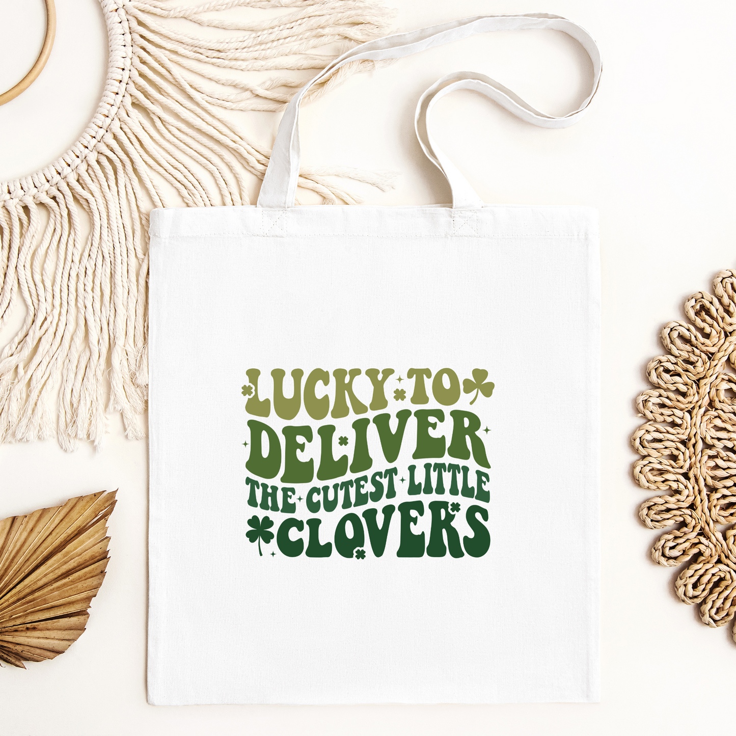 Lucky To Deliver The Cutest Little Clovers Tote Bag, Reusable Tote Bag, St Patricks Day Tote Bag