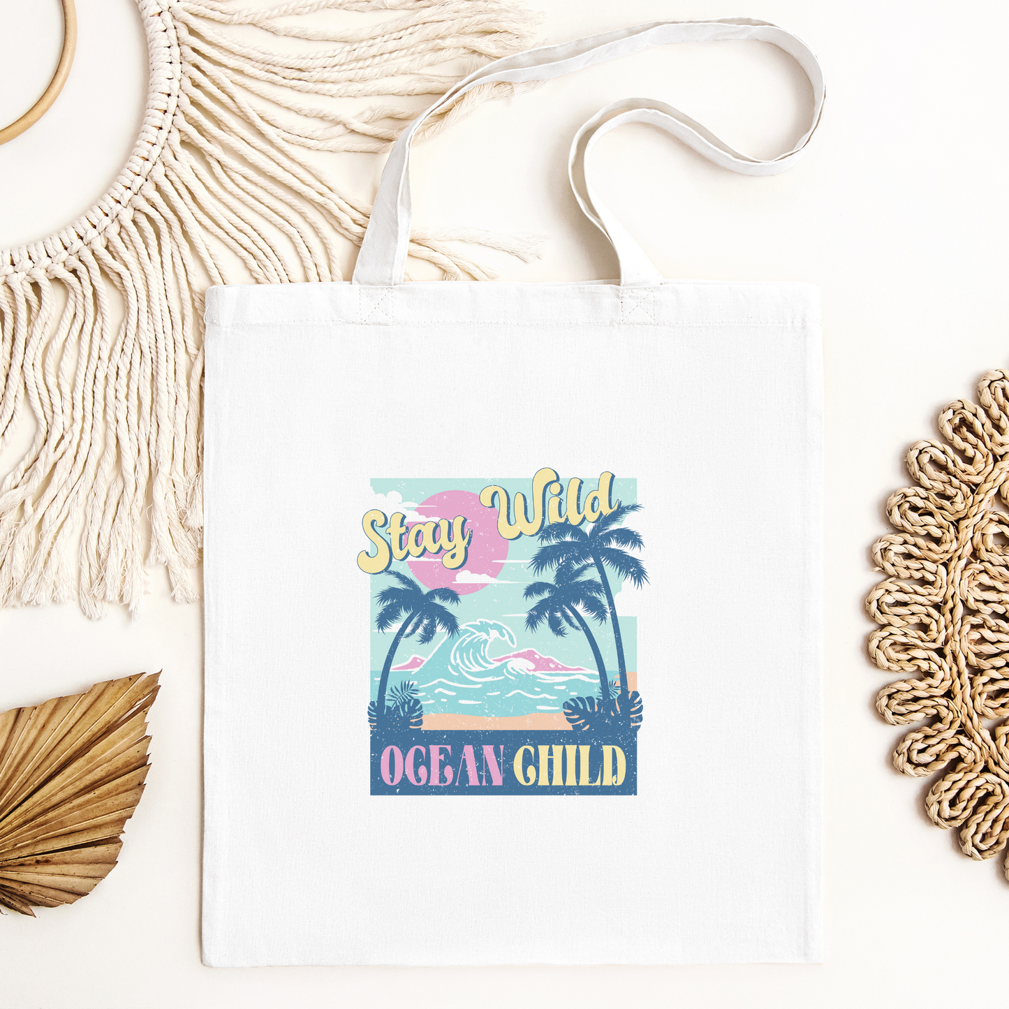 Stay Wild Ocean Child Tote Bag, Reusable Canvas Tote