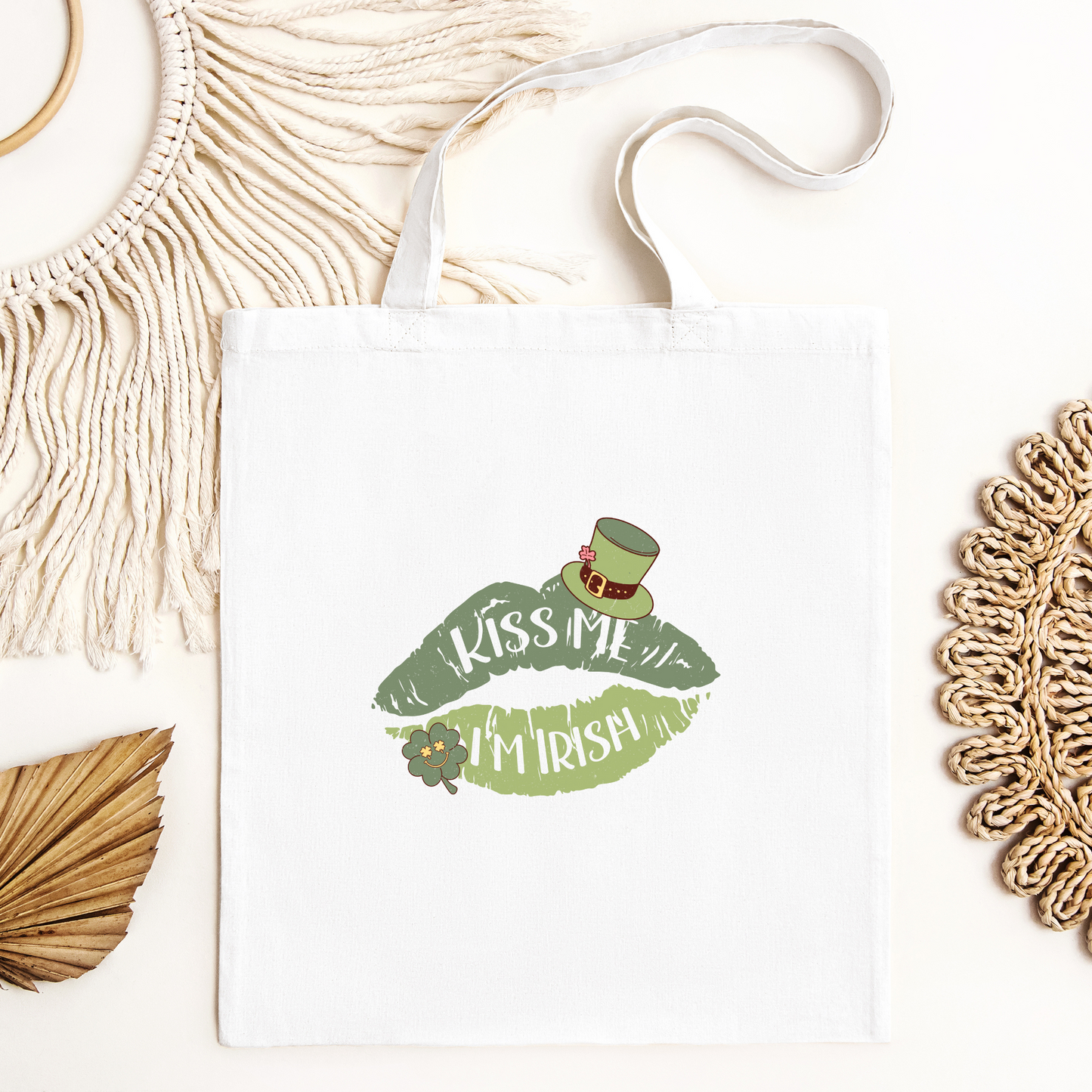 Kiss Me Im Irish Tote Bag, Reusable Tote Bag, St Patricks Day Tote Bag