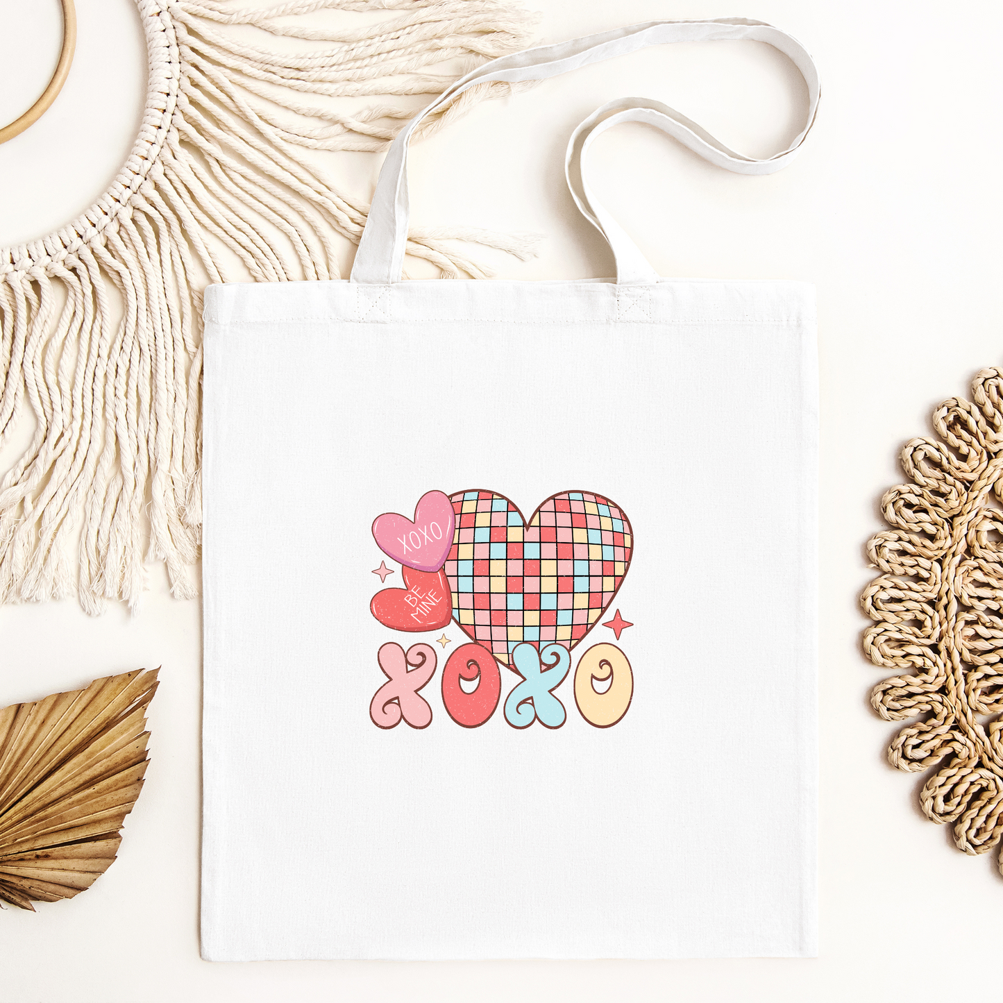 XOXO Heart Tote Bag, Reusable Tote Bag, Valentines Day Tote Bag