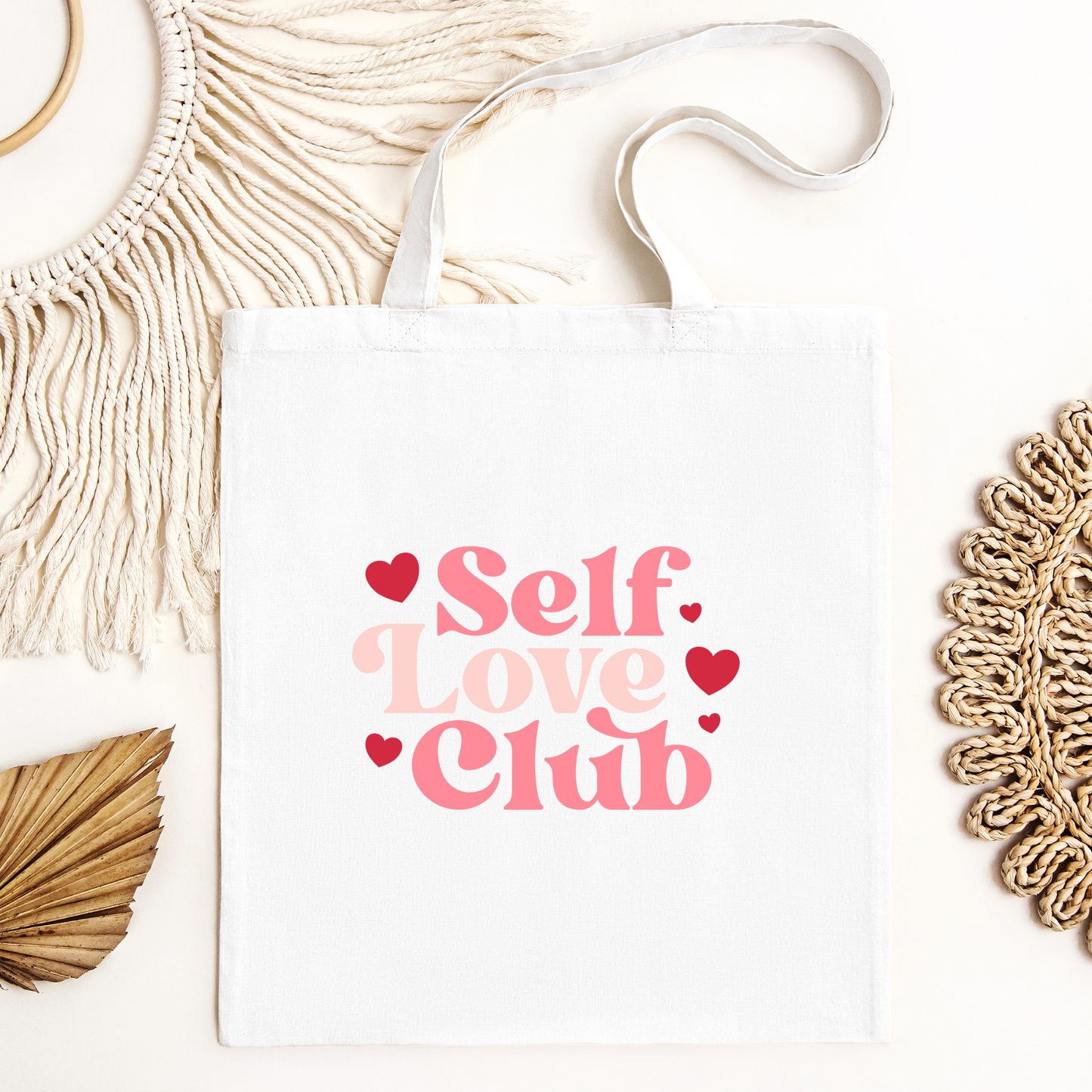 Self Love Club Tote Bag, Reusable Tote Bag, Valentines Day Tote Bag