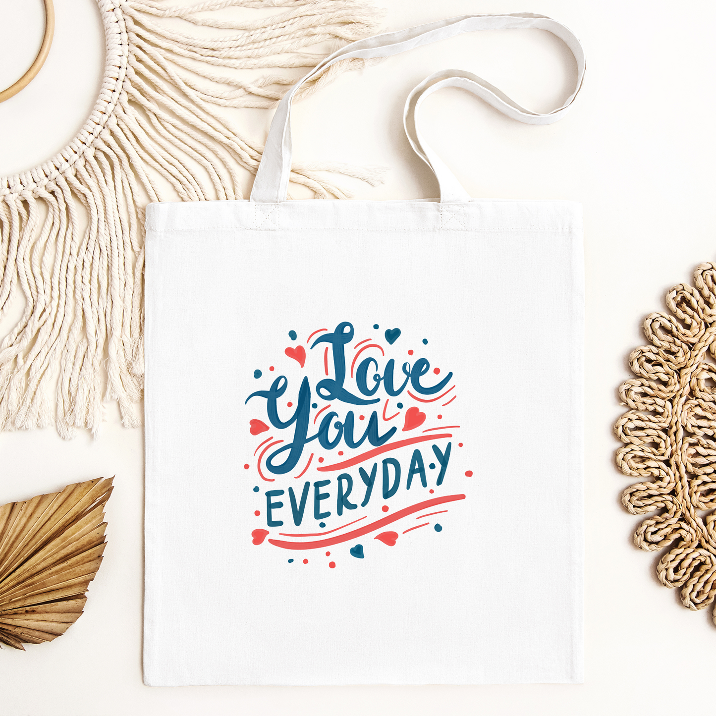 Love You Every Day Tote Bag, Reusable Tote Bag, Valentines Day Tote Bag