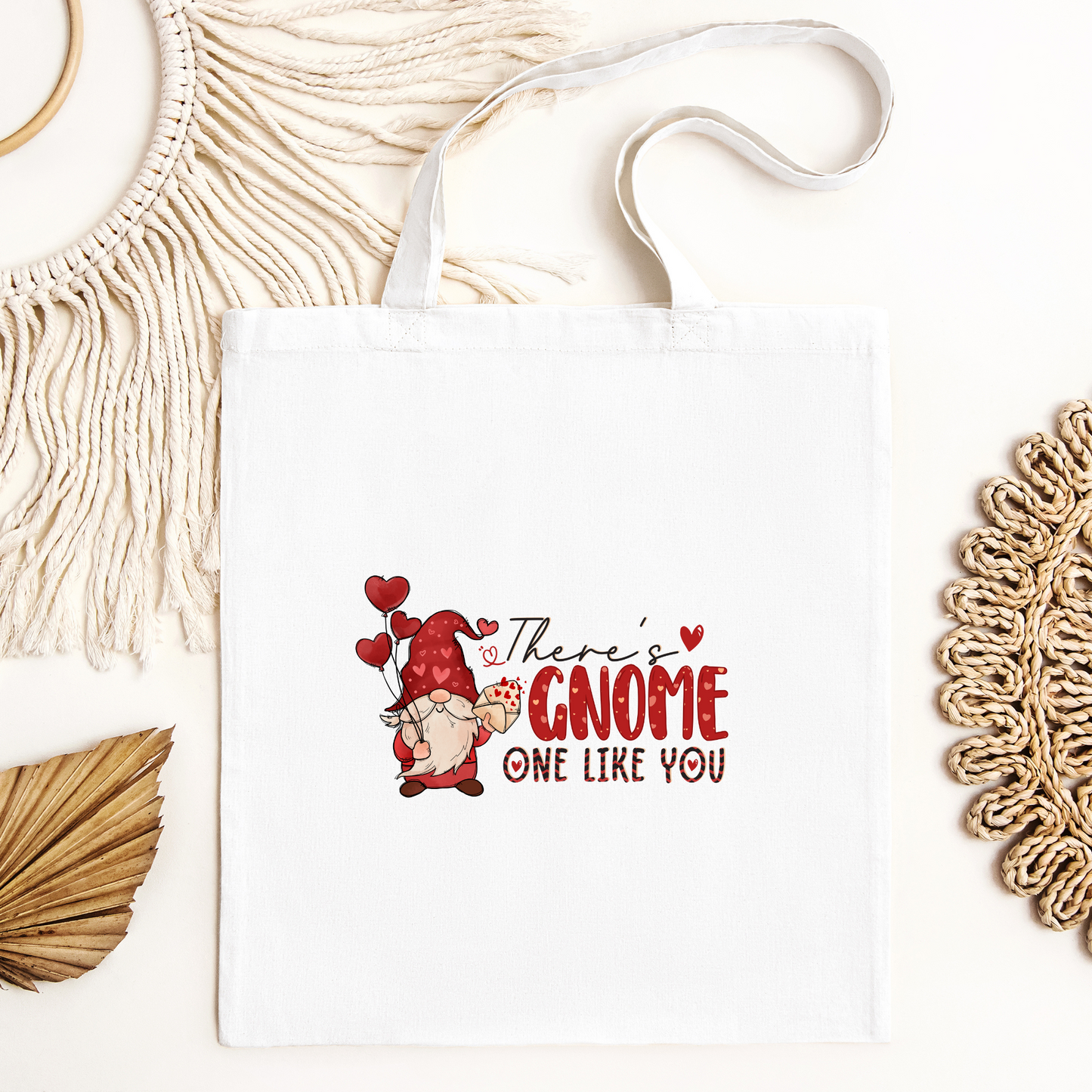 Theres Gnome Like You Tote Bag, Reusable Tote Bag, Valentines Day Tote Bag