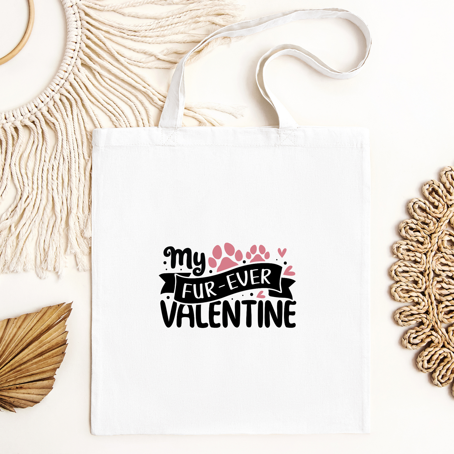 My Fur Ever Valentine Tote Bag, Reusable Tote Bag, Valentines Day Tote Bag