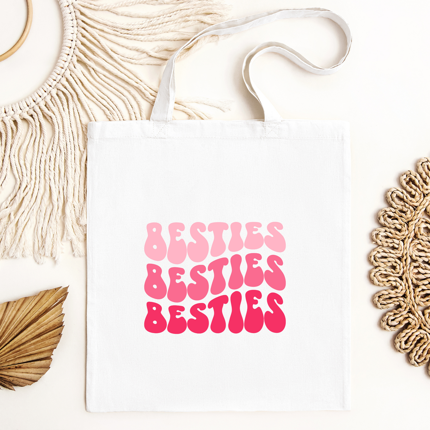 Besties Tote Bag, Reusable Tote Bag, Valentines Day Tote Bag