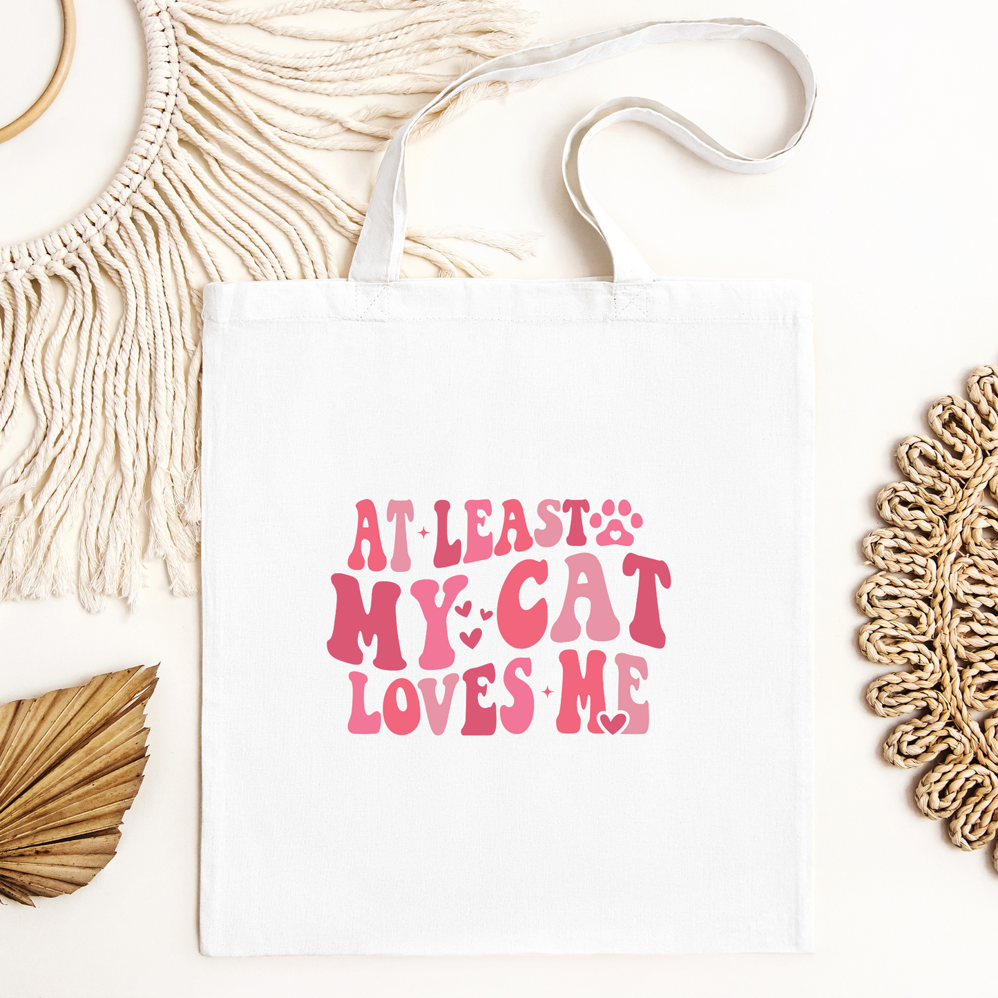 At Least My Cat Loves Me Tote Bag, Reusable Tote Bag, Valentines Day Tote Bag