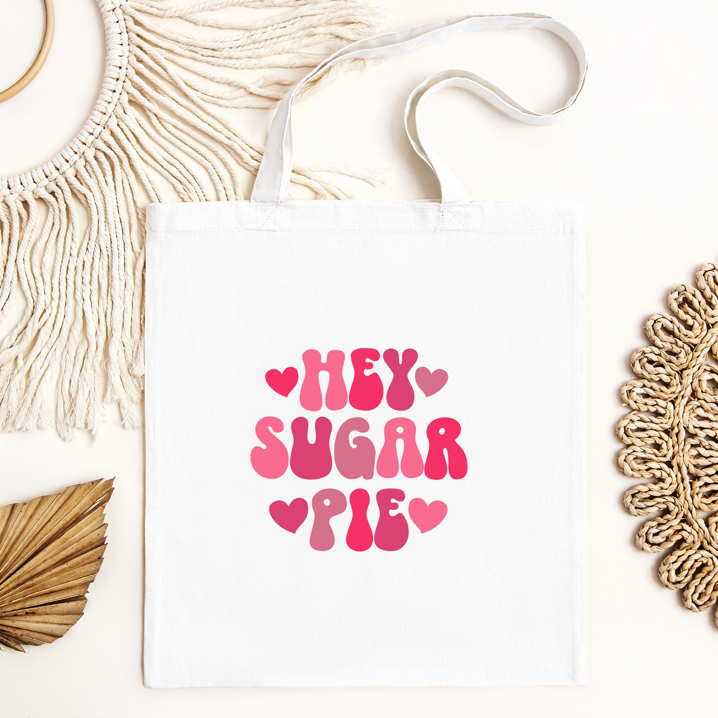 Hey Sugar Pie Tote Bag, Reusable Tote Bag, Valentines Day Tote Bag