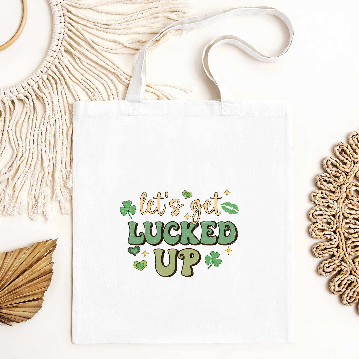 Lets Get Lucked Up Tote Bag, Reusable Tote Bag, St Patricks Day Tote Bag