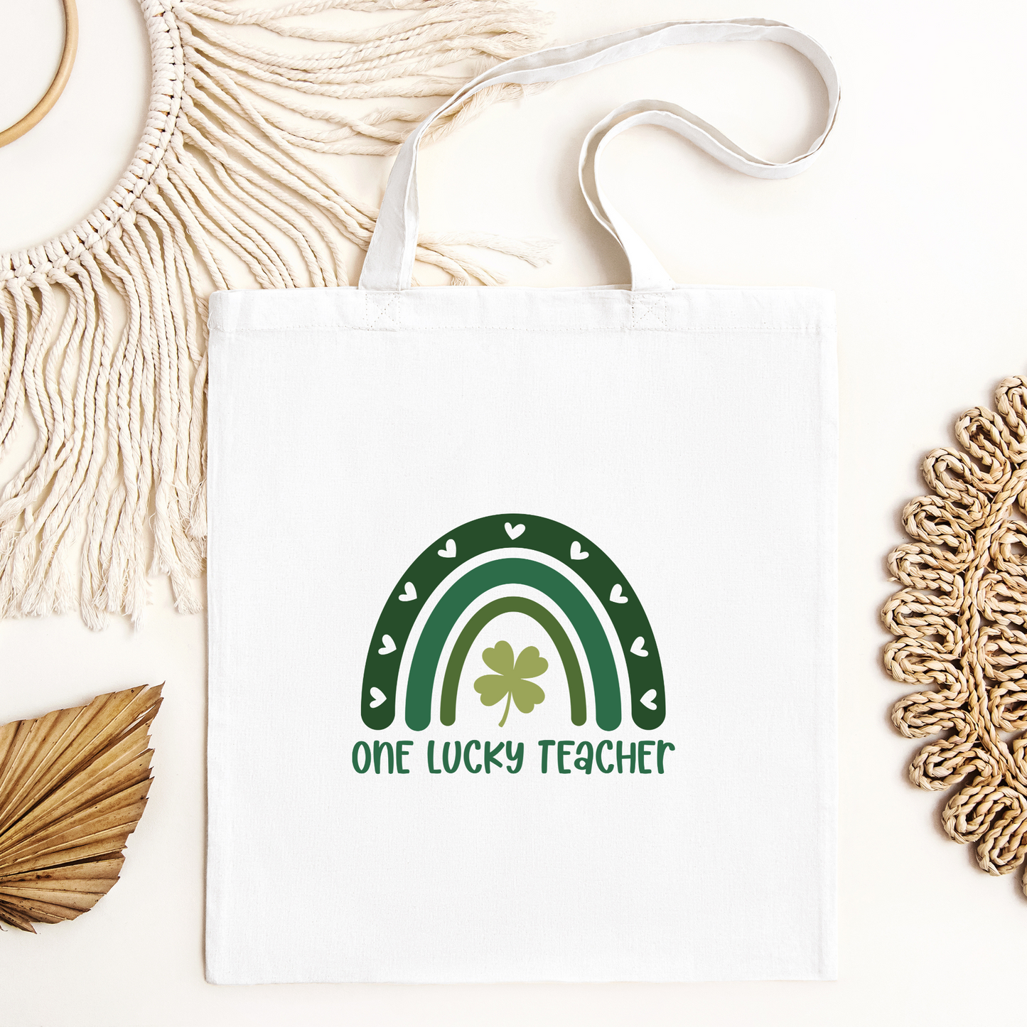 One Lucky Teacher Tote Bag, Reusable Tote Bag, St Patricks Day Tote Bag
