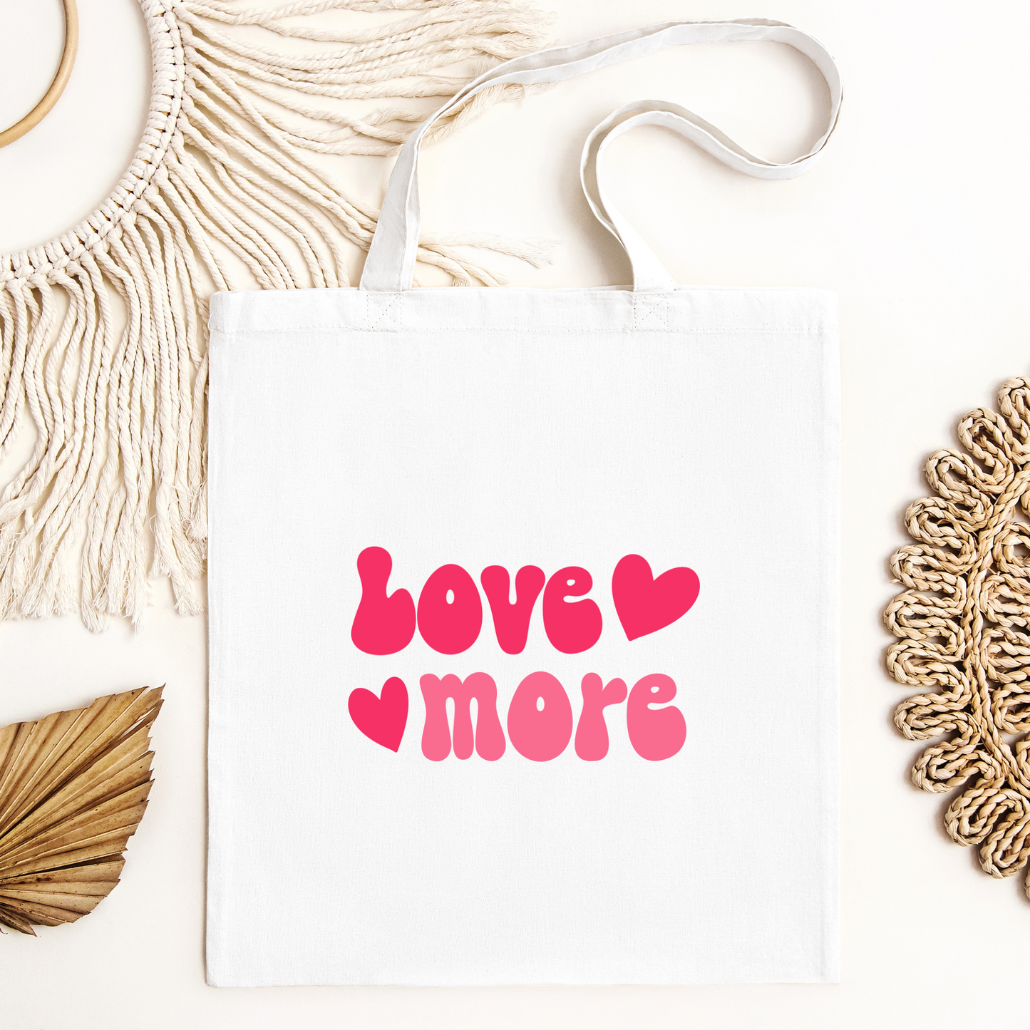 Love More Tote Bag, Reusable Tote Bag, Valentines Day Tote Bag