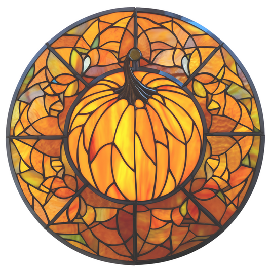 Pumpkin Stained Glass Window Cling