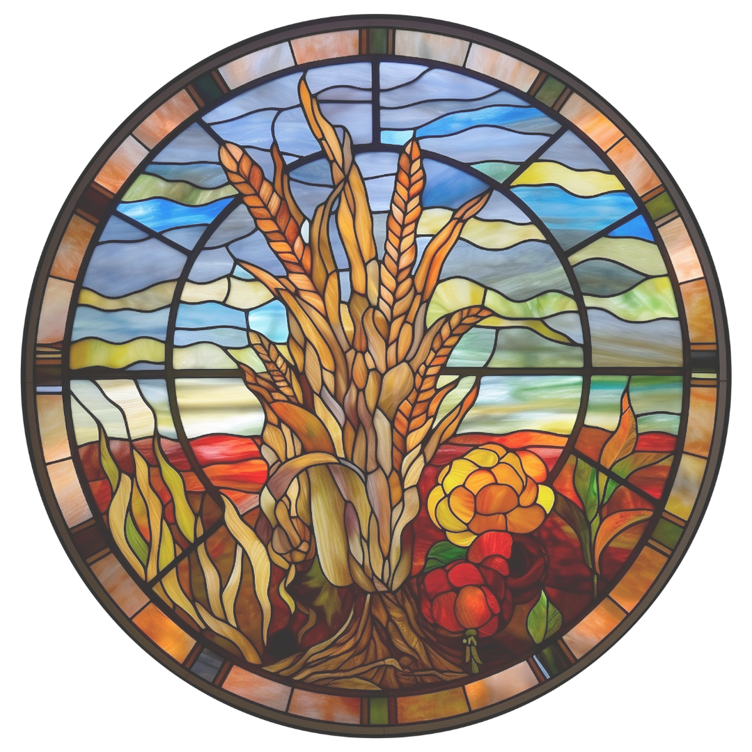 Wheat Stained Glass Window Cling