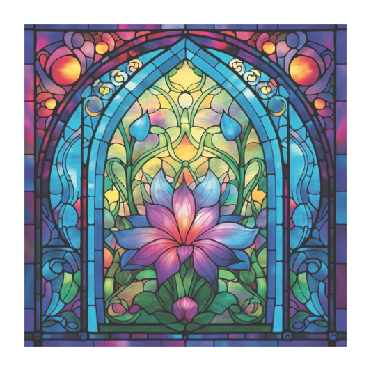 Flower Stained Glass Window Cling