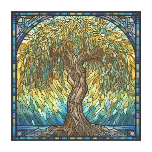 Willow Tree Stained Glass Window Cling