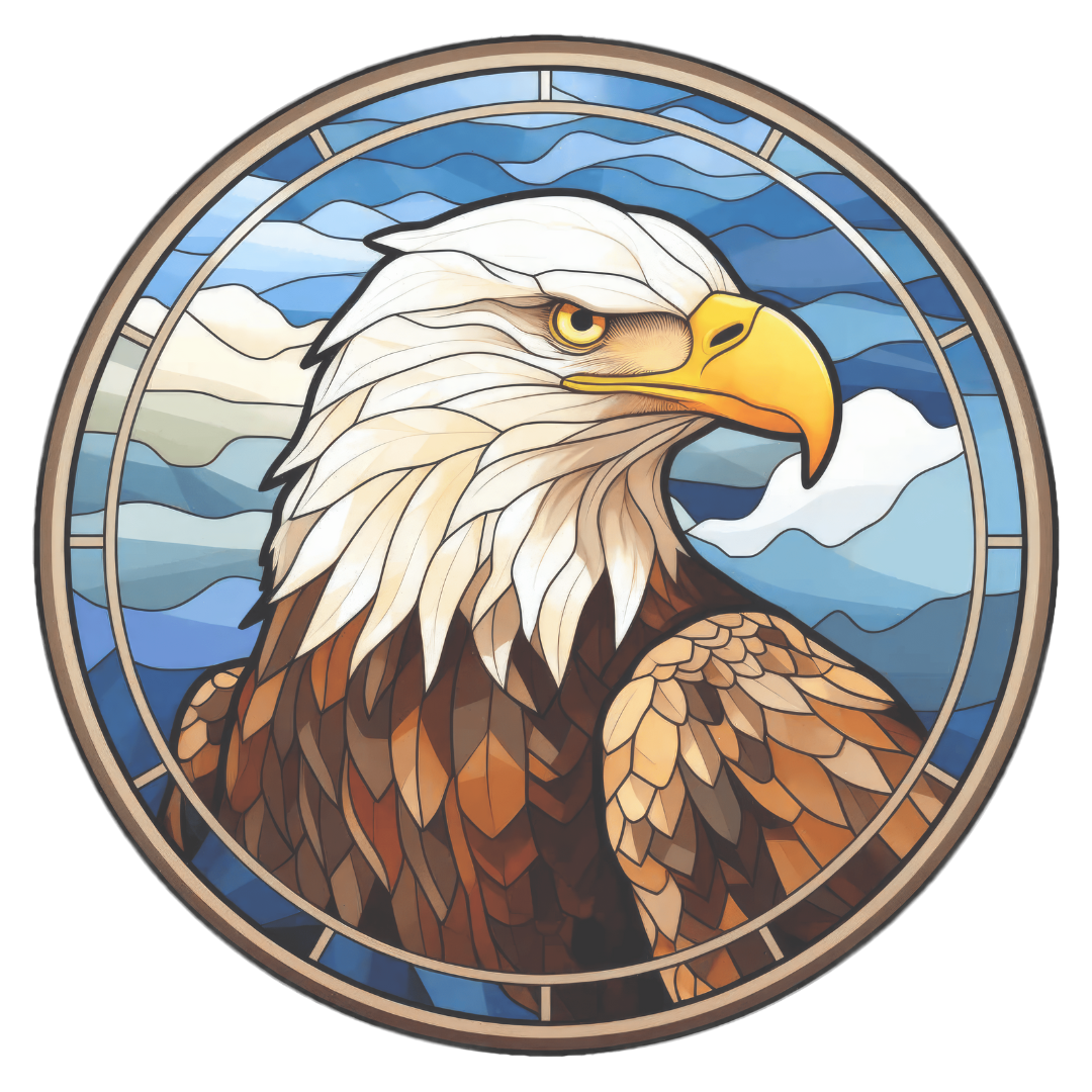 Bald Eagle Stained Glass Window Cling
