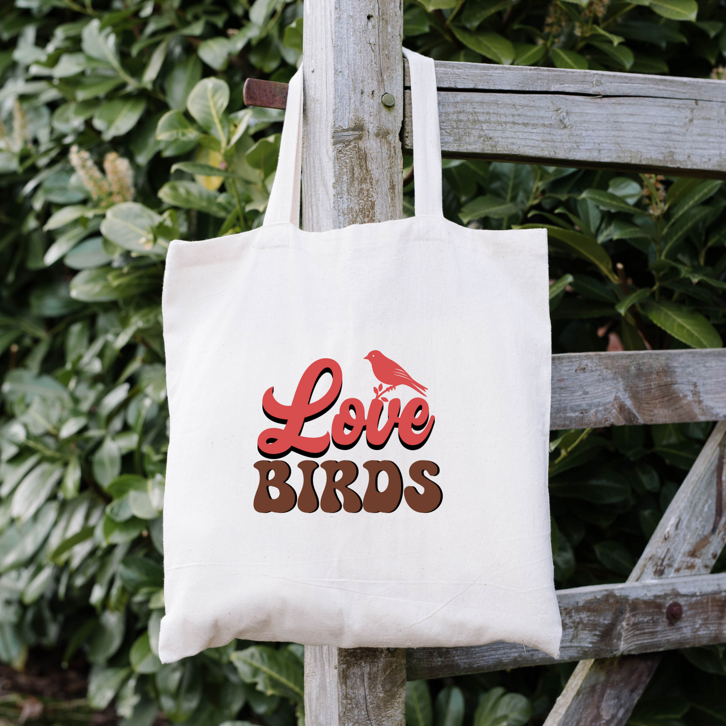 Love Birds Tote Bag, Reusable Tote Bag, Valentines Day Tote Bag