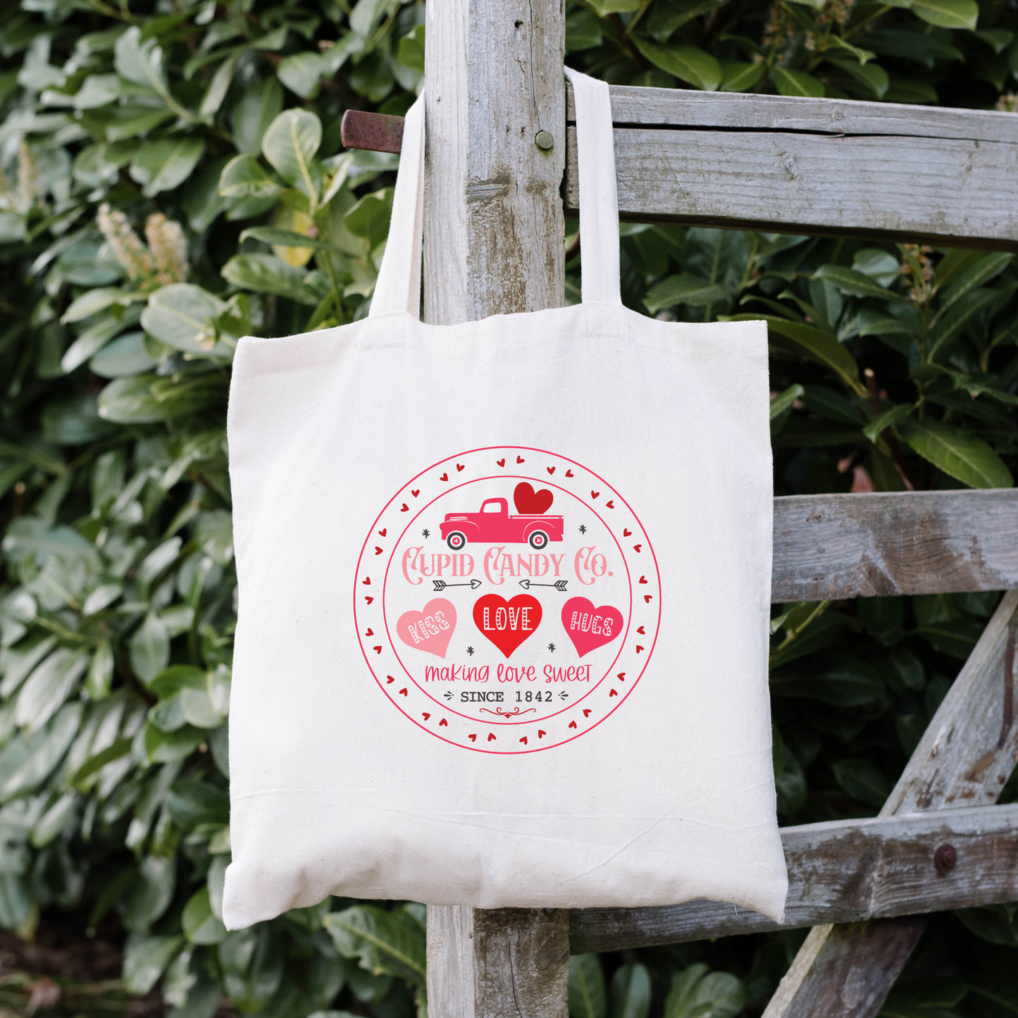 Cupid Candy Co Tote Bag, Reusable Tote Bag, Valentines Day Tote Bag