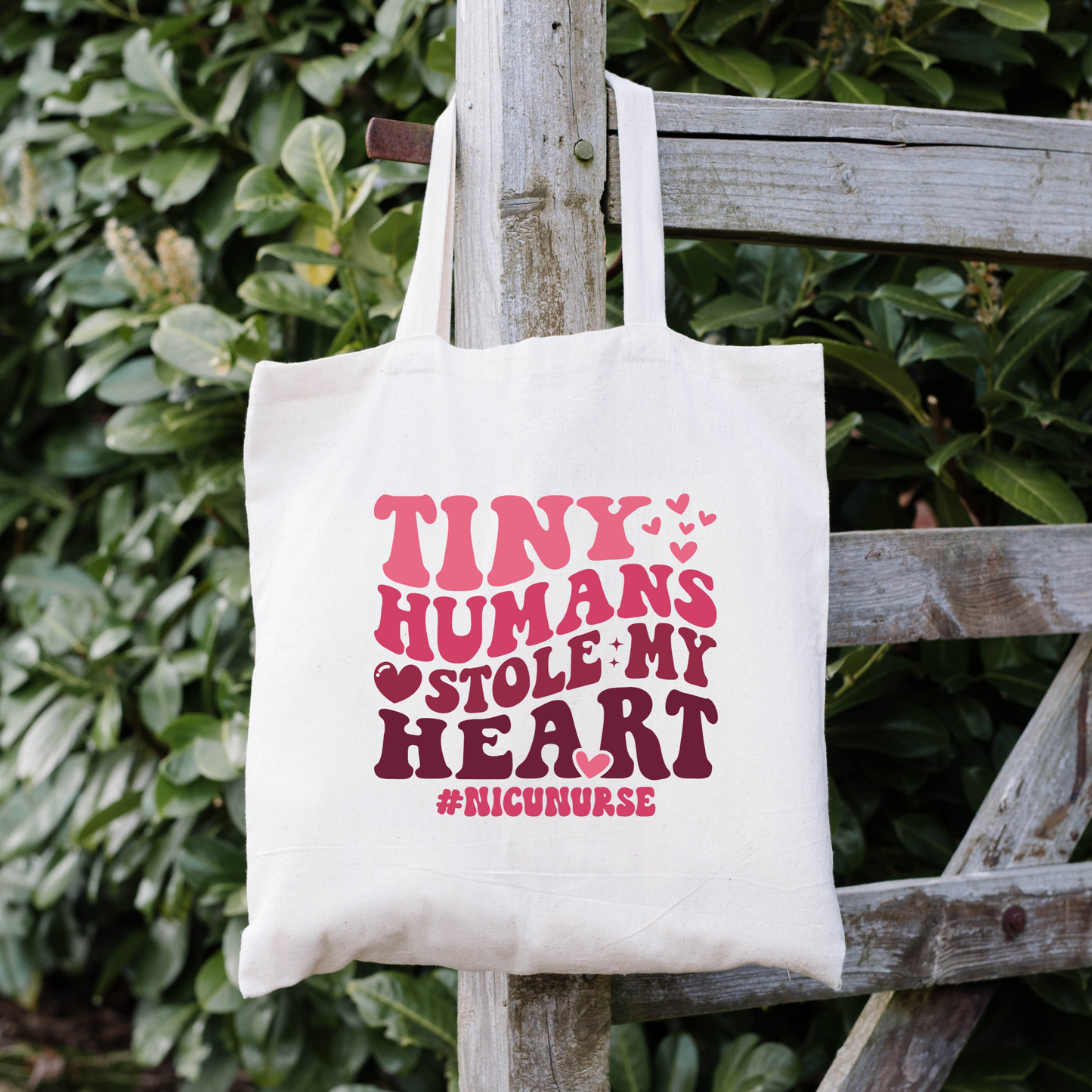 Tiny Humans Stole My Heart Tote Bag, Reusable Tote Bag, Valentines Day Tote Bag