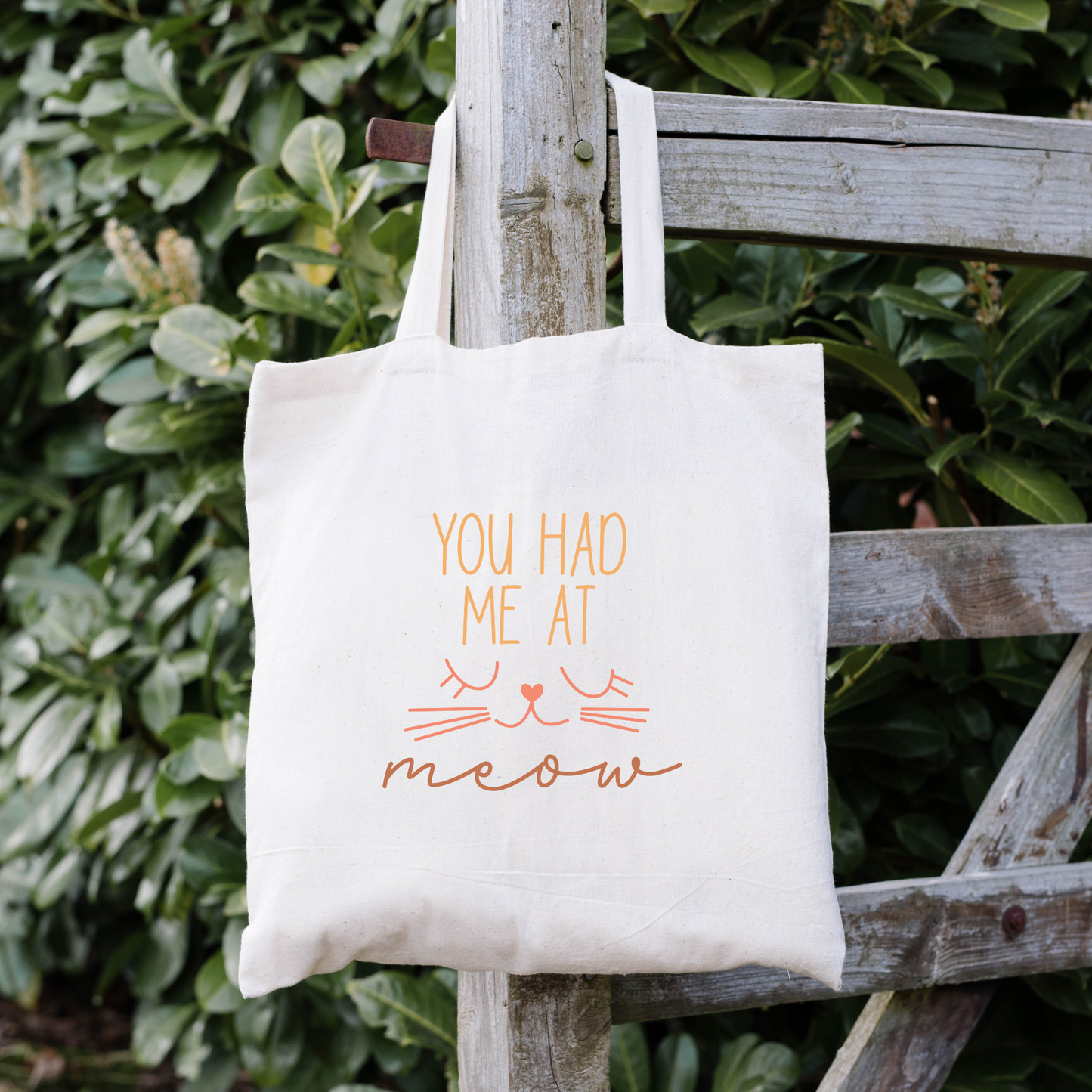 You Had Me At Meow Tote Bag, Reusable Canvas Tote