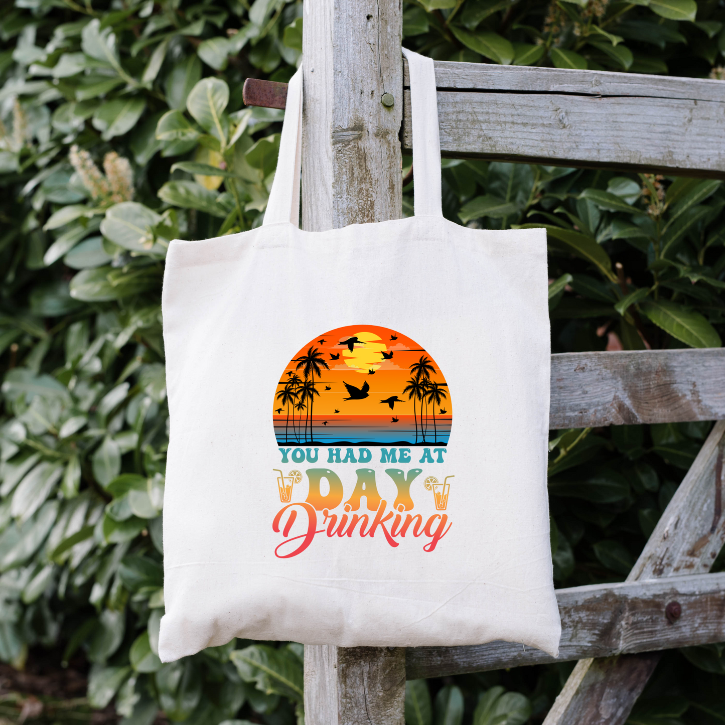 You Had Me At Day Drinking Tote Bag, Reusable Tote Bag, Beach Tote Bag