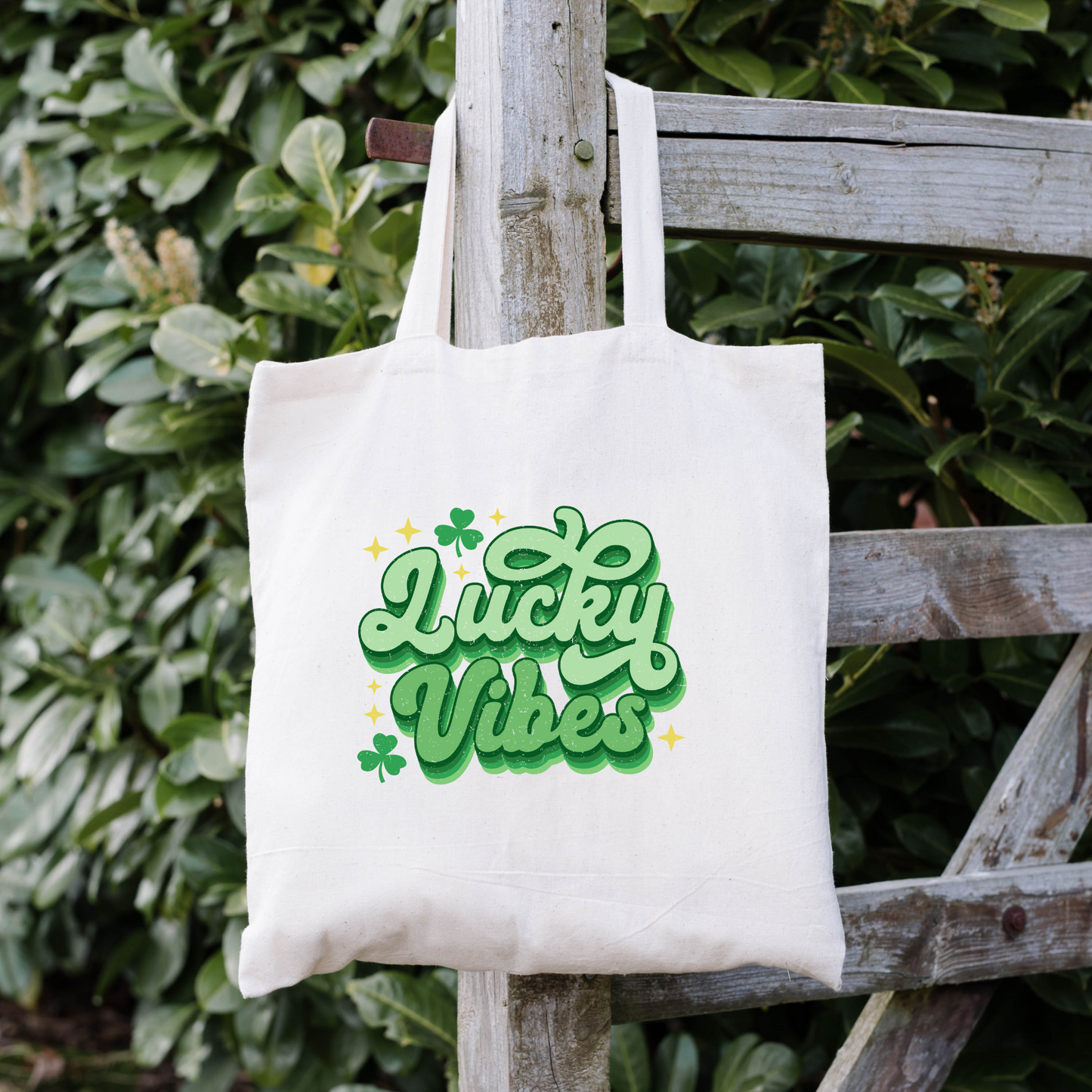 Lucky Vibes Tote Bag, Reusable Tote Bag, St Patricks Day Tote Bag