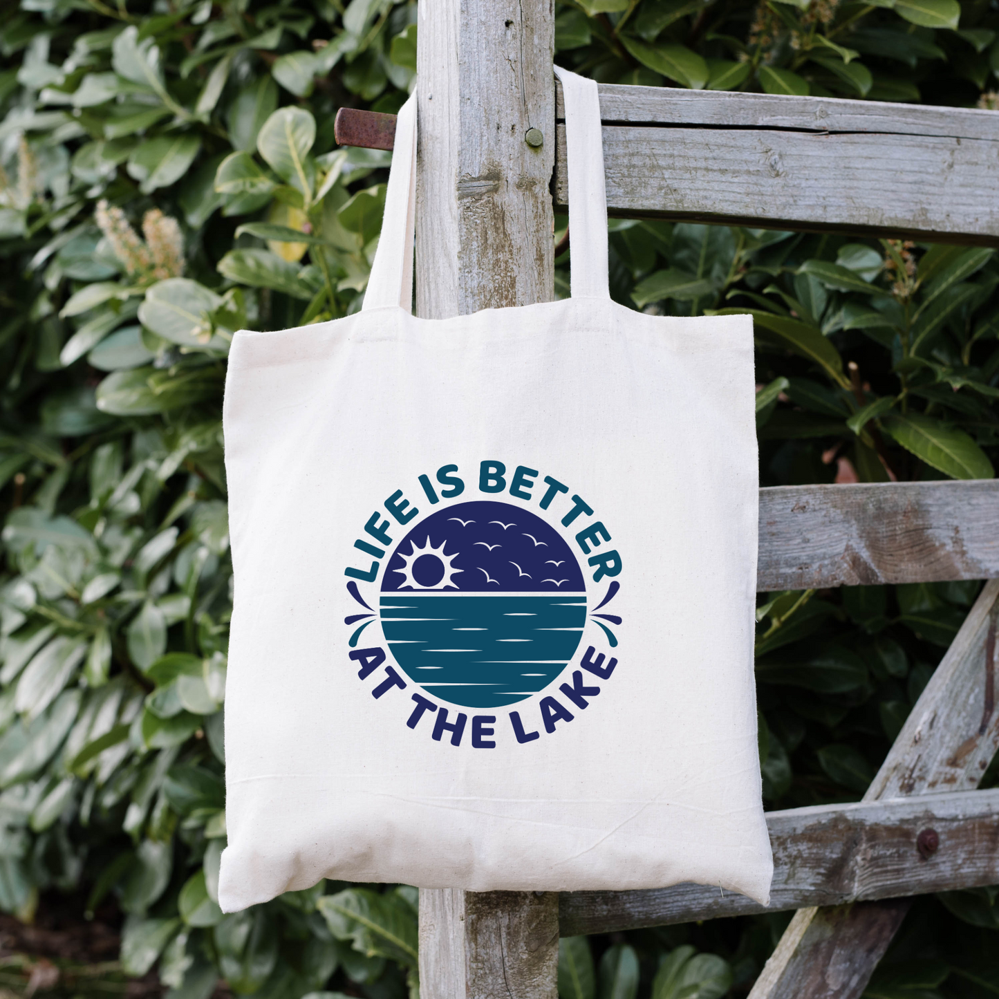 Life Is Better At The Lake Tote Bag, Reusable Canvas Tote