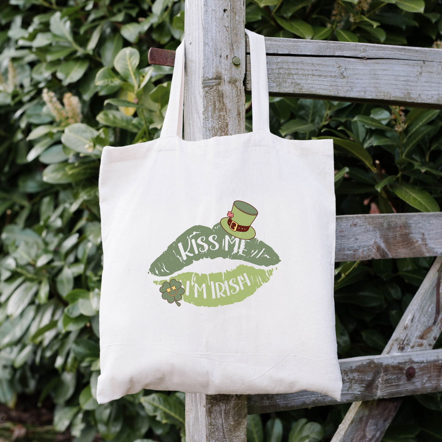 Kiss Me Im Irish Tote Bag, Reusable Tote Bag, St Patricks Day Tote Bag