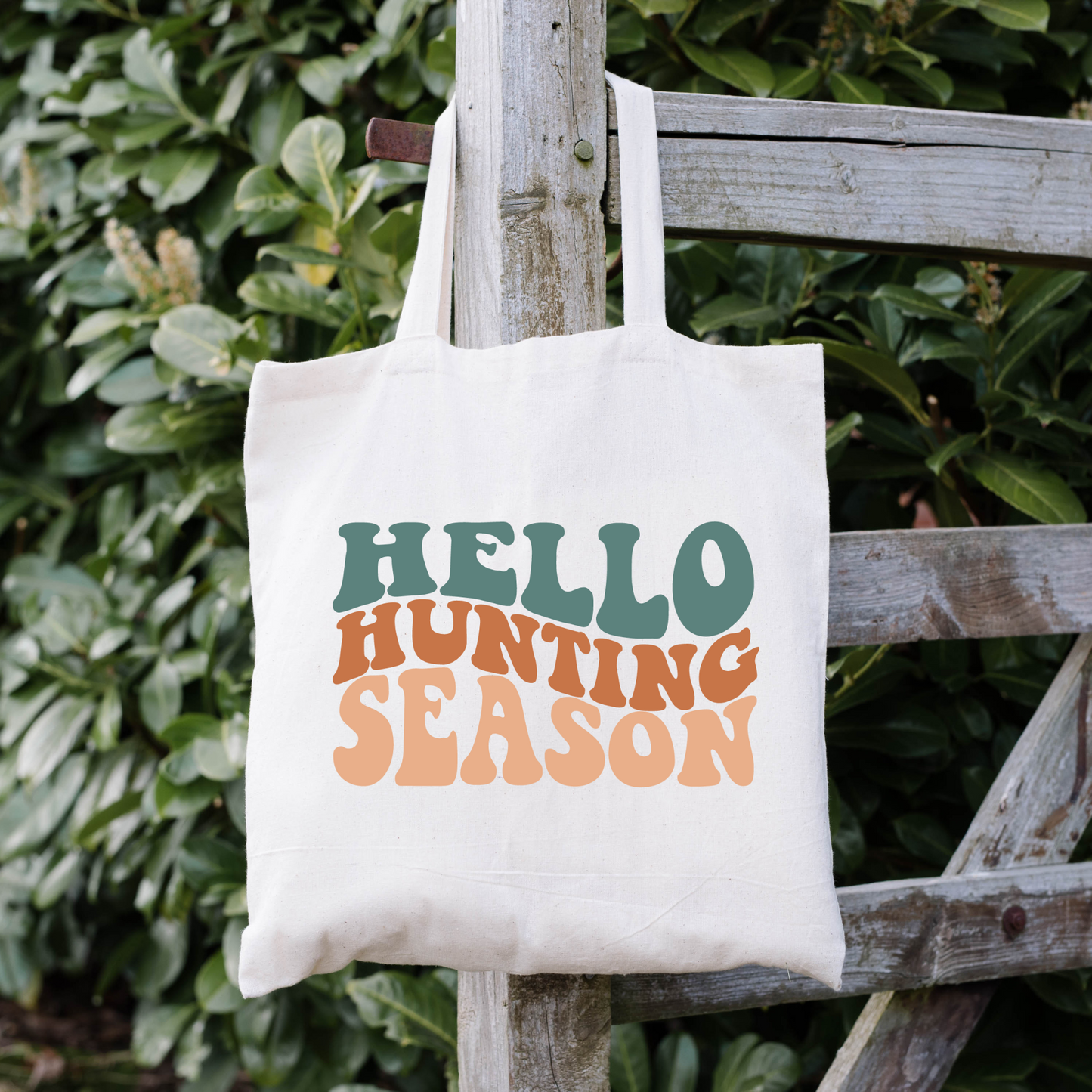 Hello Hunting Season Tote Bag, Hunting Tote, Reusable Bag, Hunting Gift Tote Bag