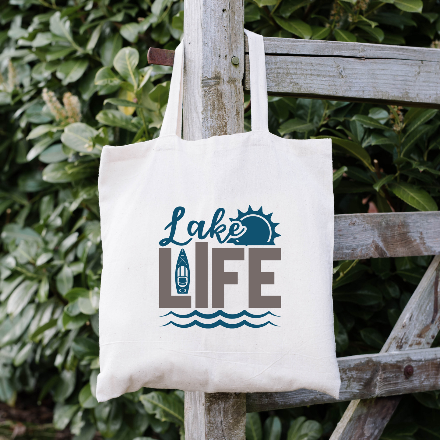 Lake Life Tote Bag, Reusable Canvas Tote