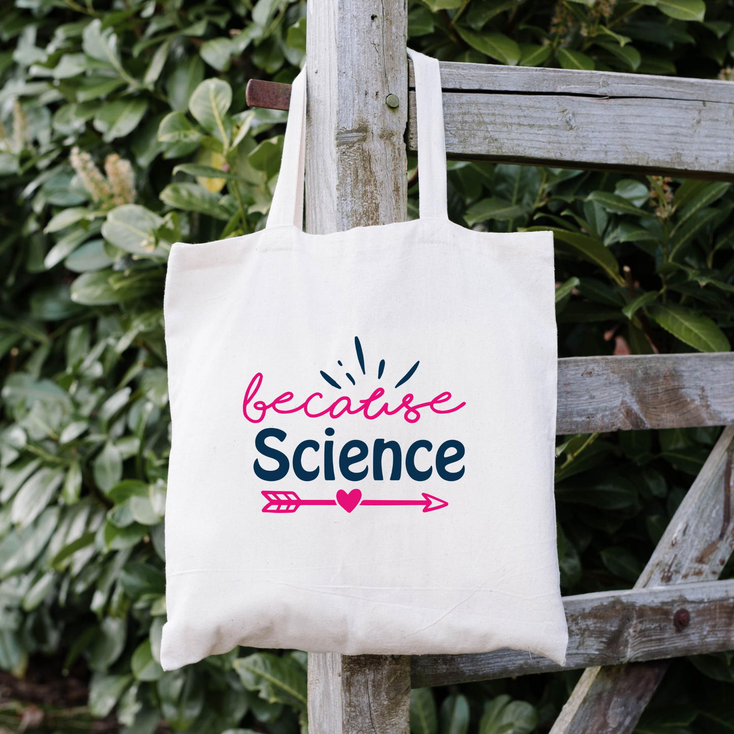 Because Science Tote Bag, Reusable Canvas Tote, Science Tote Bag
