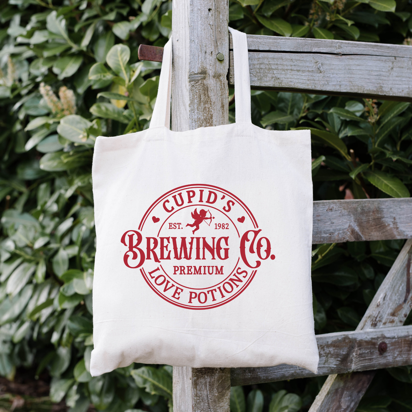 Cupids Brewing Co Tote Bag, Reusable Tote Bag, Valentines Day Tote Bag
