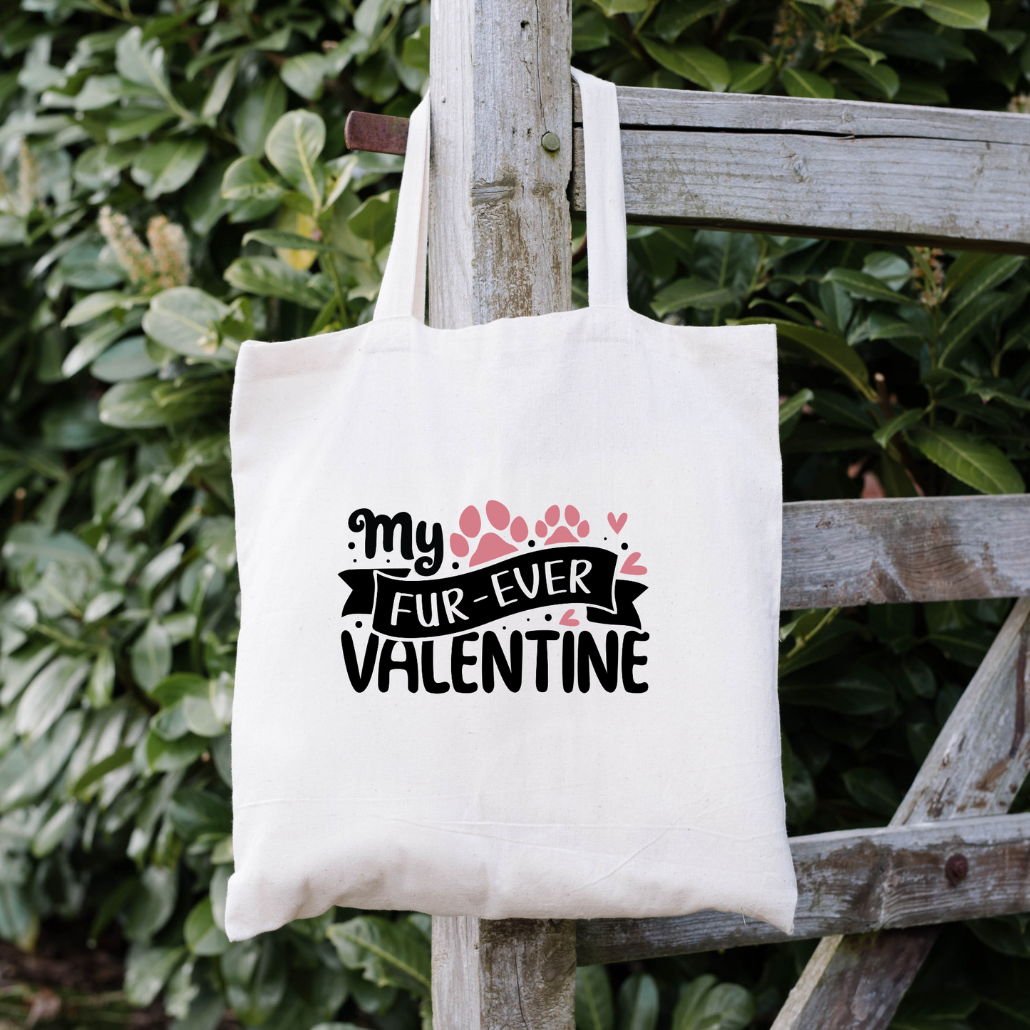 My Fur Ever Valentine Tote Bag, Reusable Tote Bag, Valentines Day Tote Bag