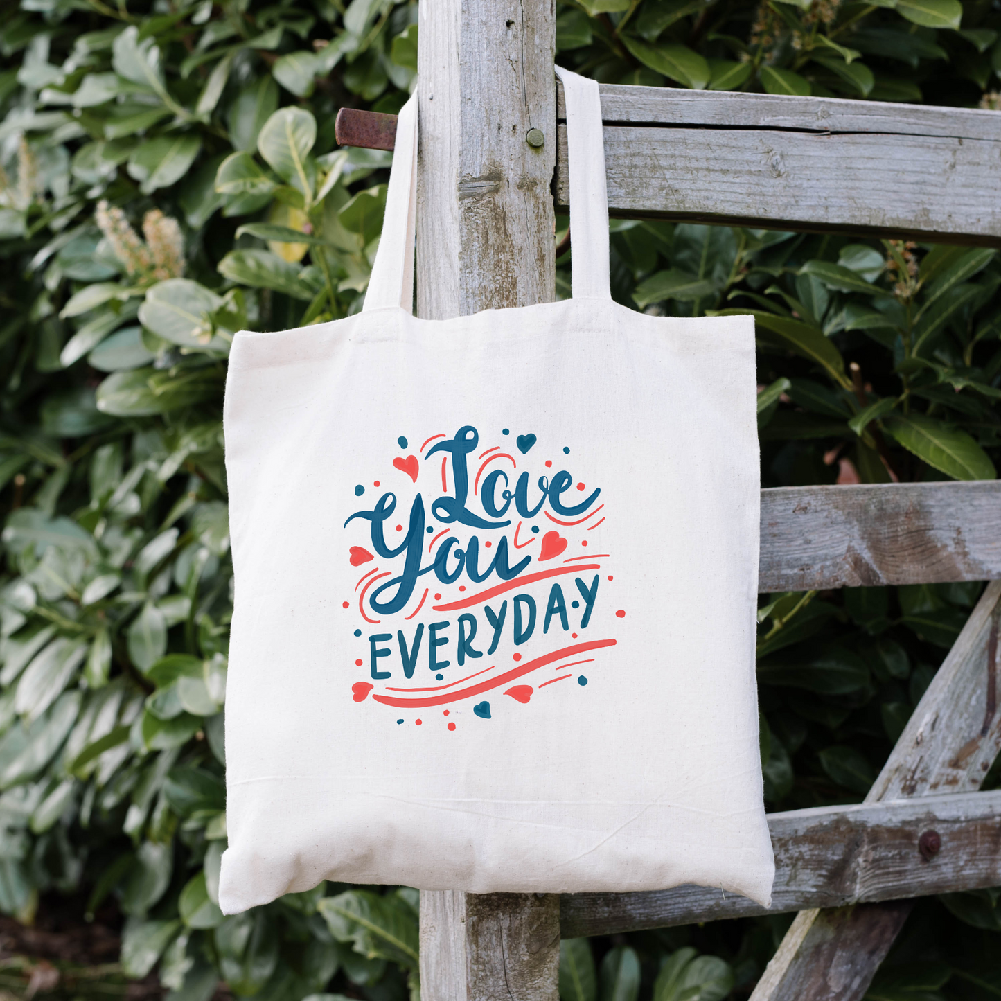 Love You Every Day Tote Bag, Reusable Tote Bag, Valentines Day Tote Bag
