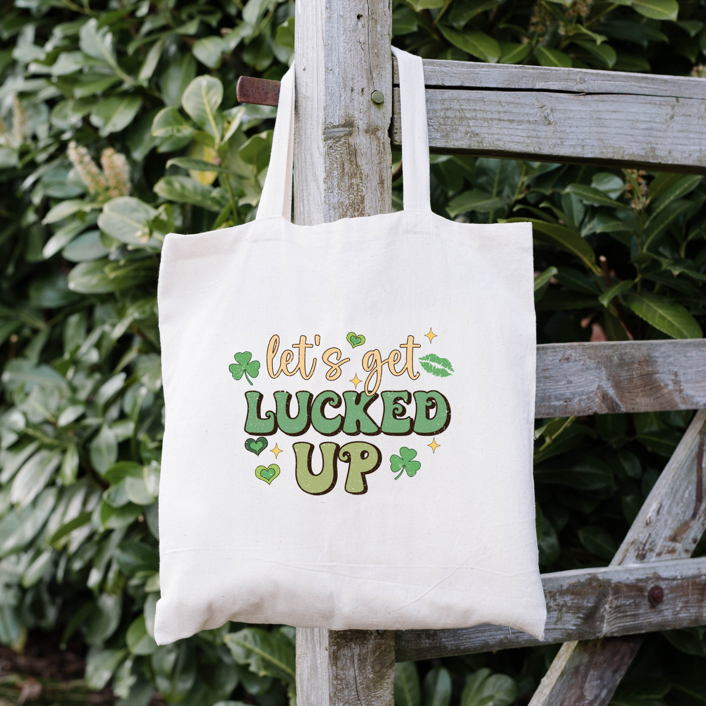 Lets Get Lucked Up Tote Bag, Reusable Tote Bag, St Patricks Day Tote Bag
