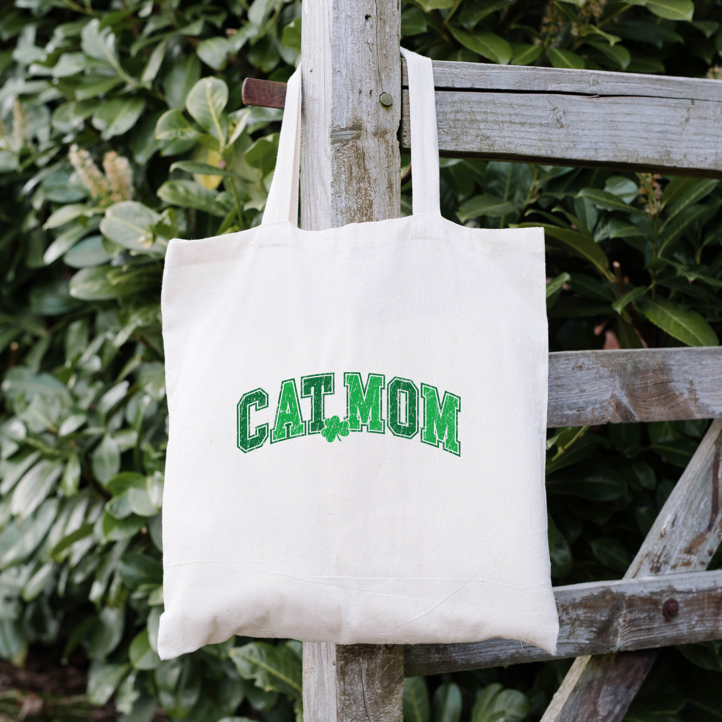 Cat Mom Tote Bag, Reusable Tote Bag, St Patricks Day Tote Bag