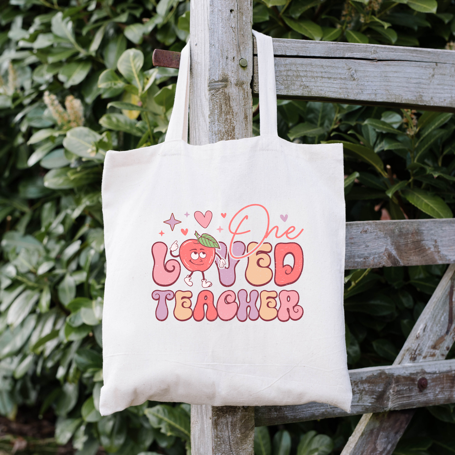 One Loved Teacher Tote Bag, Reusable Tote Bag, Valentines Day Tote Bag