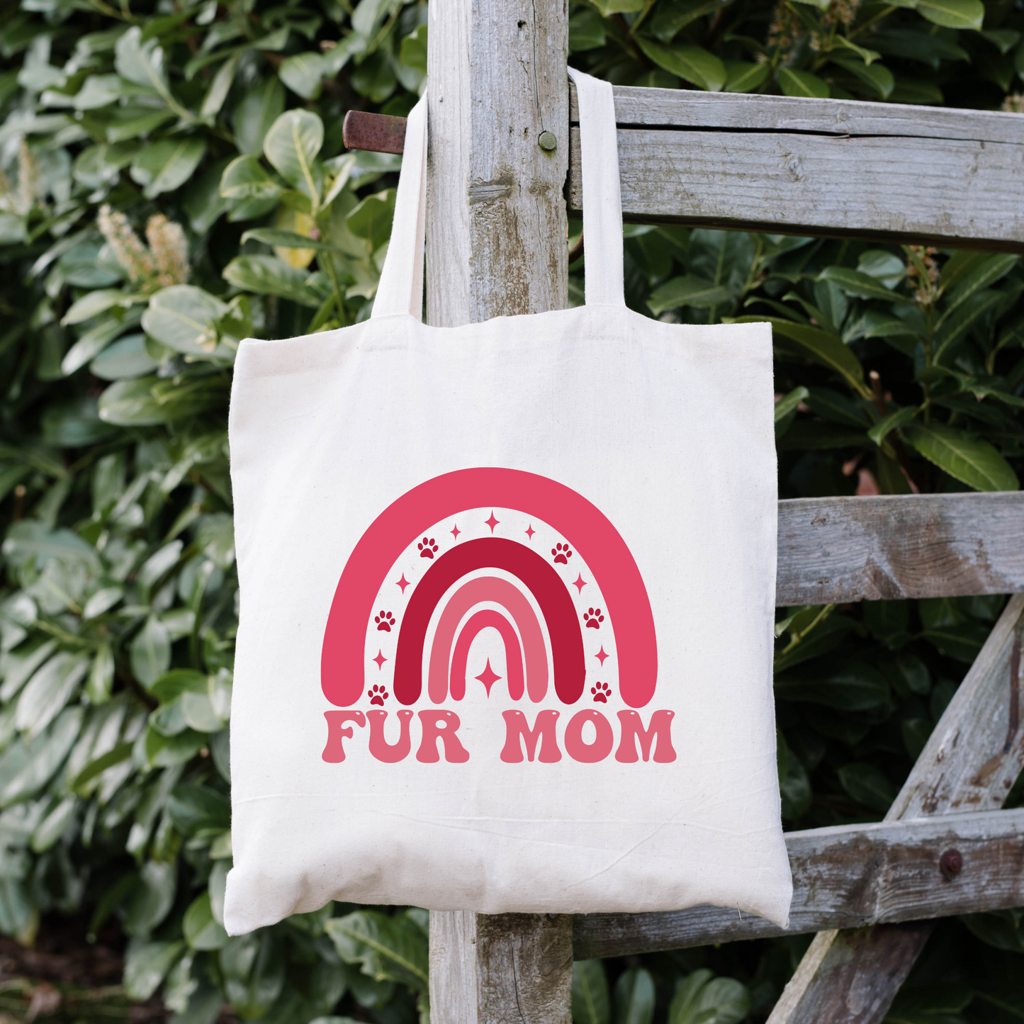 Fur Mom Tote Bag, Reusable Tote Bag, Valentines Day Tote Bag