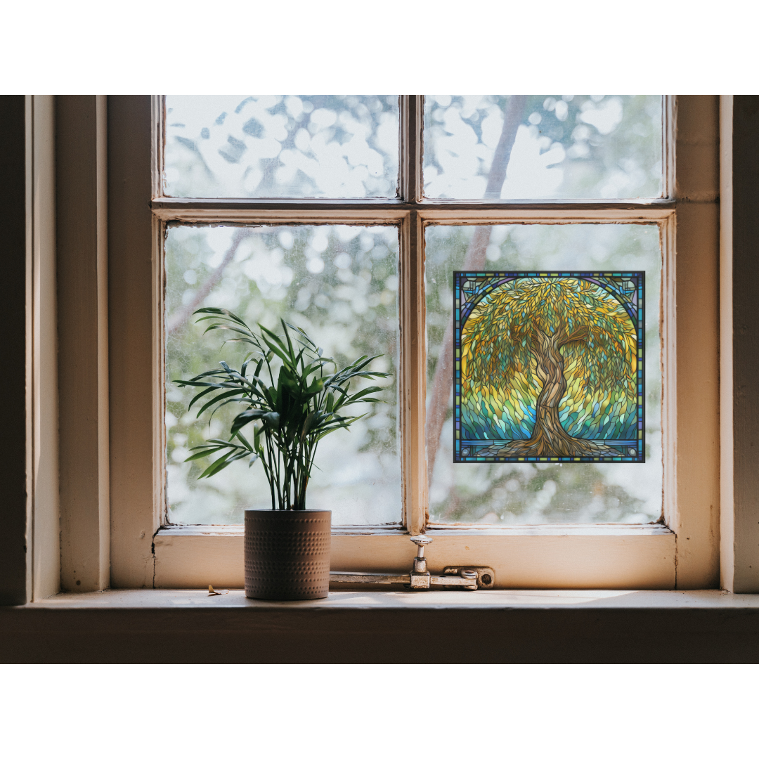 Willow Tree Stained Glass Window Cling