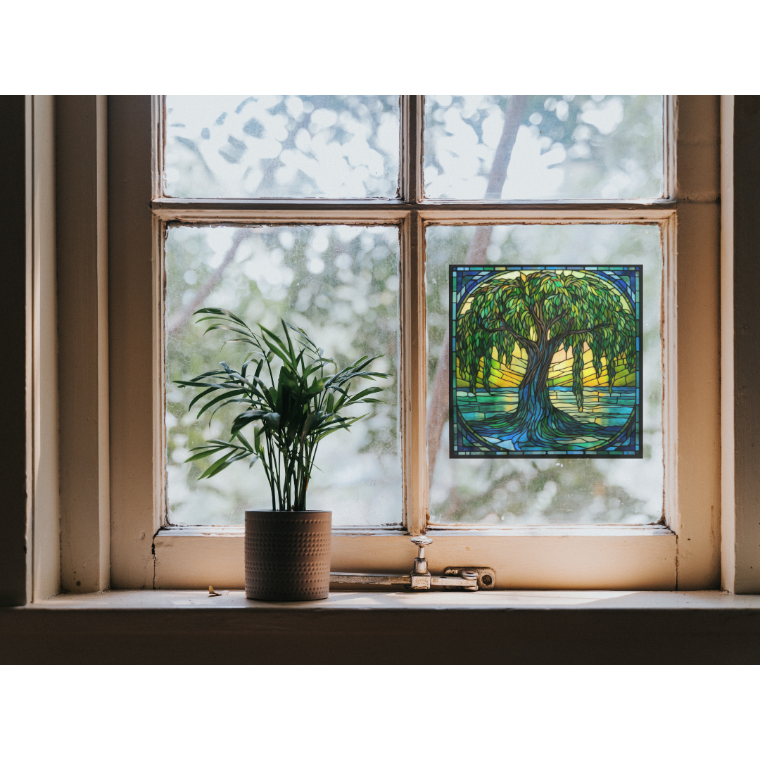 Willow Tree Stained Glass Window Cling