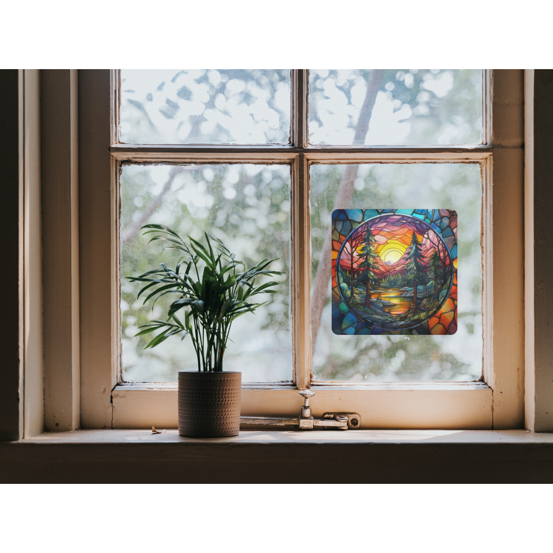 Forest Stained Glass Window Cling