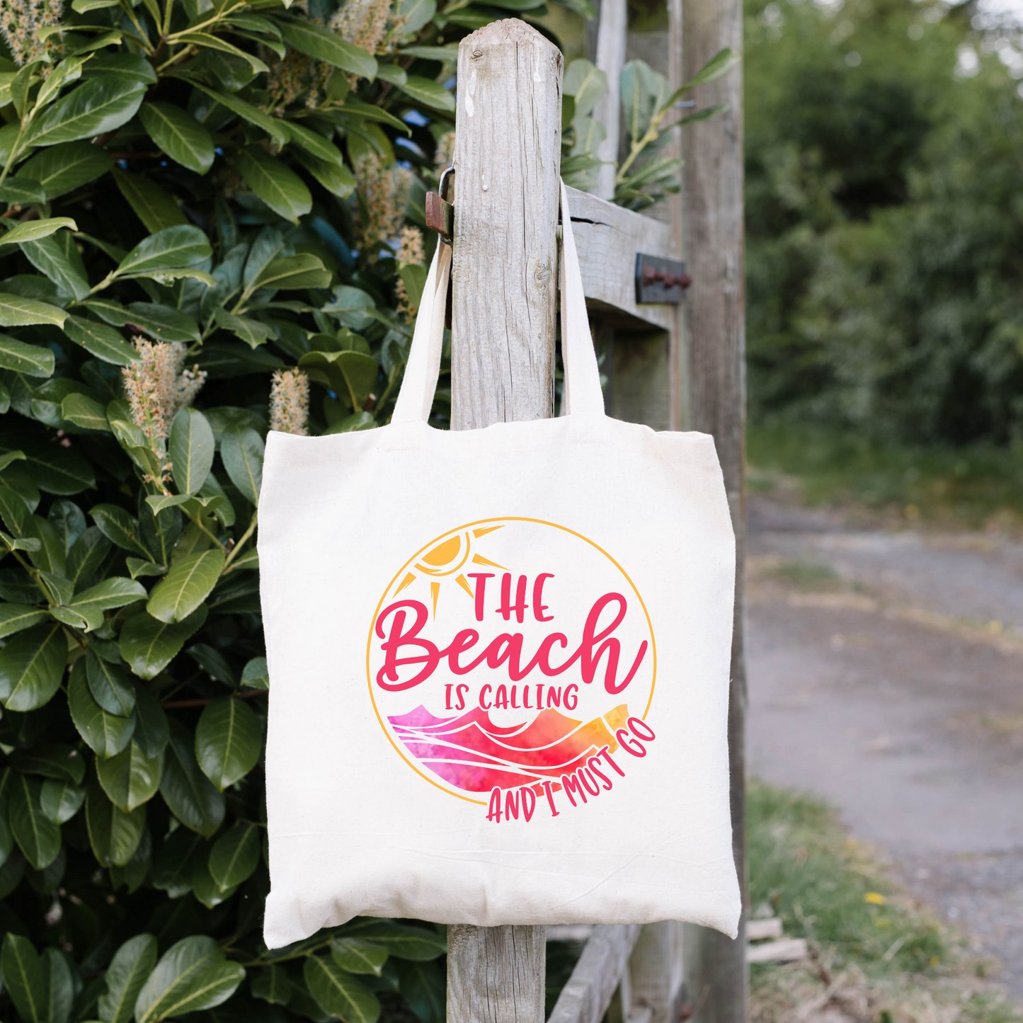 The Beach Is Calling And I Must Go Canvas Tote Bag, Reusable Canvas Tote, Beach Tote Bag, Ocean Tote Bag