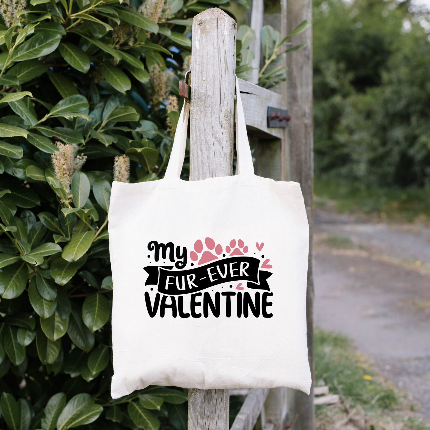 My Fur Ever Valentine Tote Bag, Reusable Tote Bag, Valentines Day Tote Bag