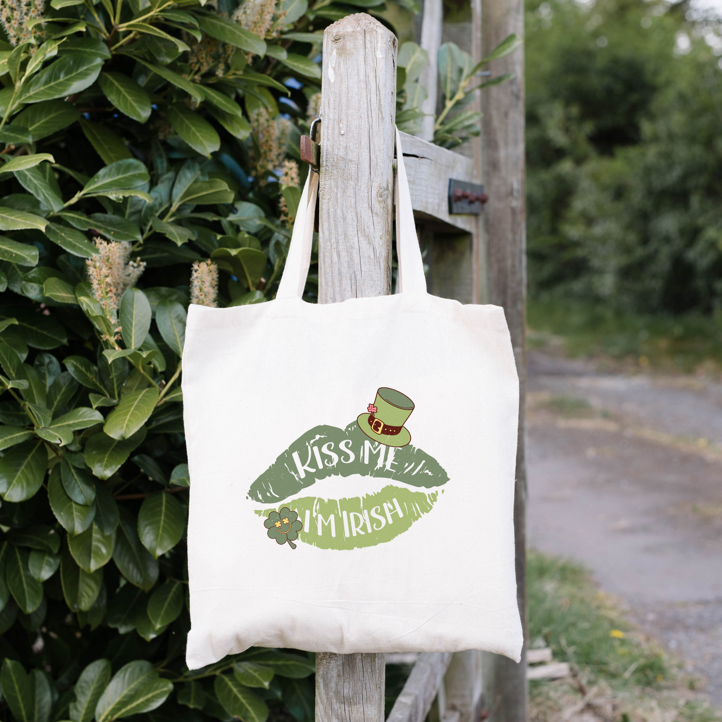 Kiss Me Im Irish Tote Bag, Reusable Tote Bag, St Patricks Day Tote Bag