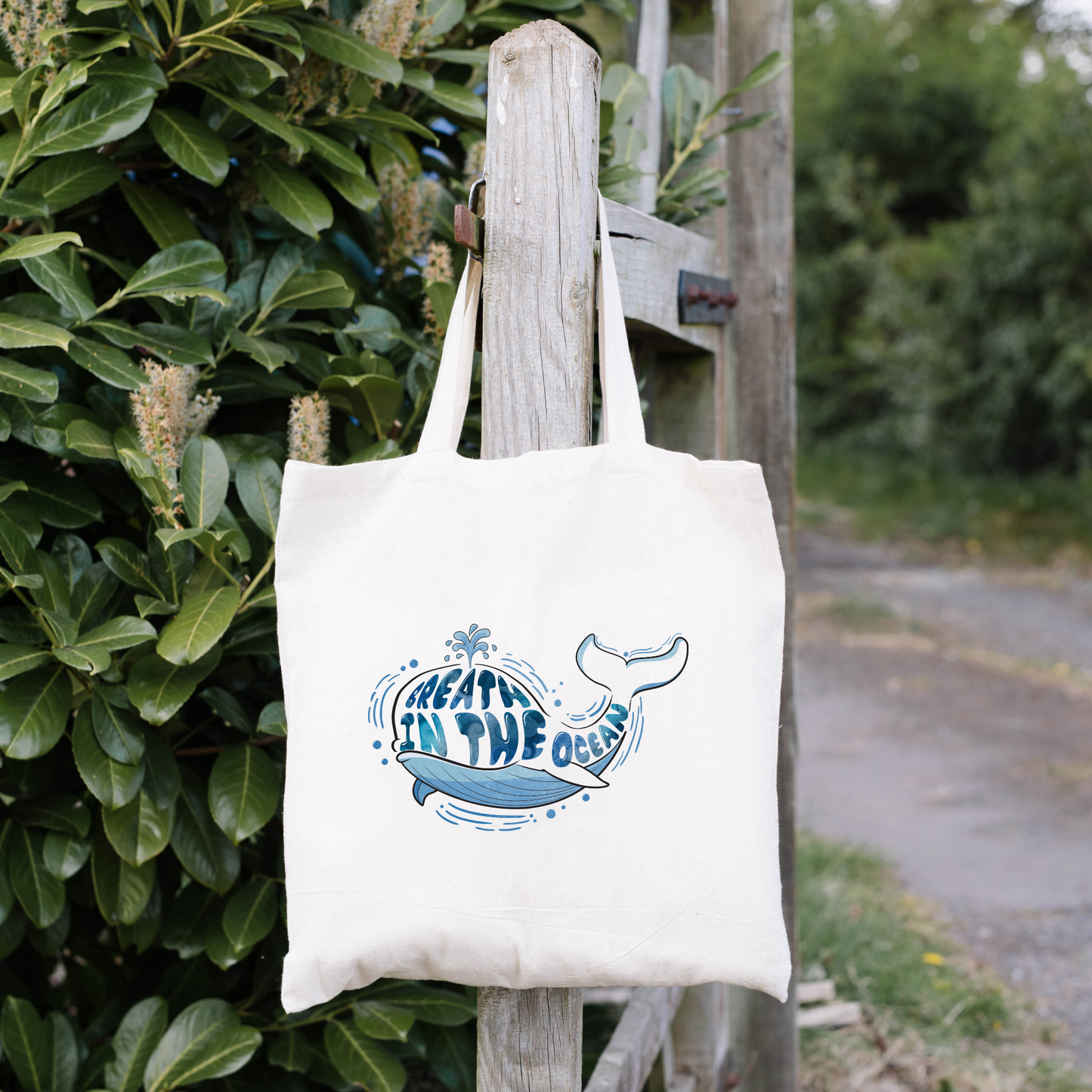 Breath In The Ocean Tote Bag, Conservation Tote Bag, Reusable Tote Bag, Whale Tote Bag