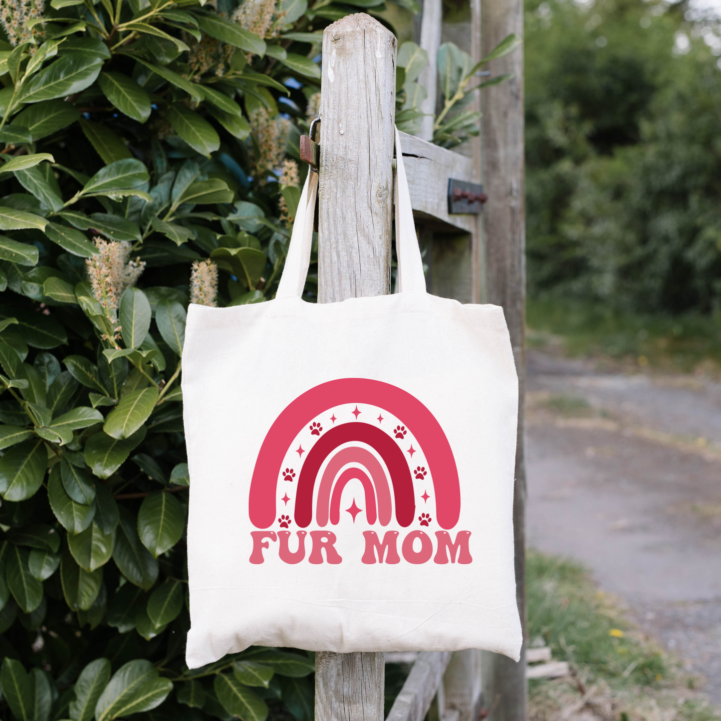 Fur Mom Tote Bag, Reusable Tote Bag, Valentines Day Tote Bag