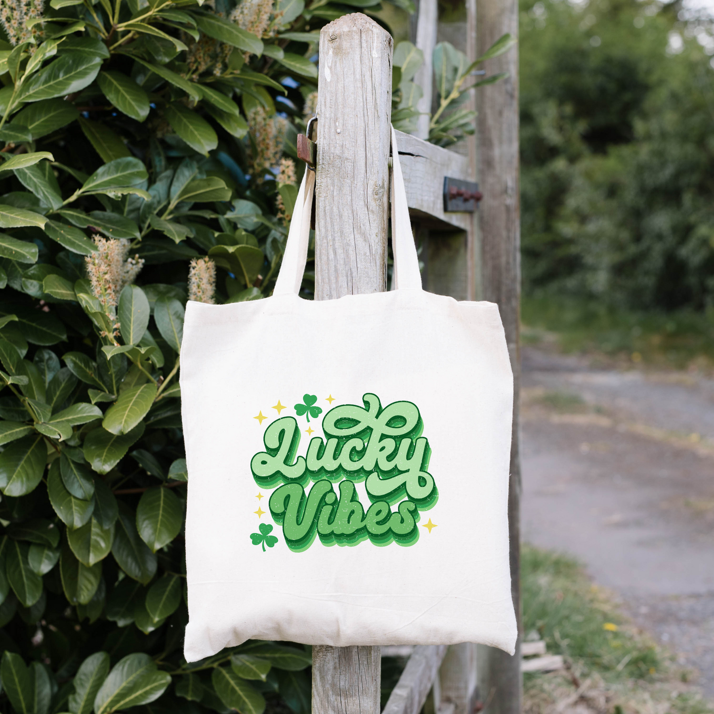 Lucky Vibes Tote Bag, Reusable Tote Bag, St Patricks Day Tote Bag