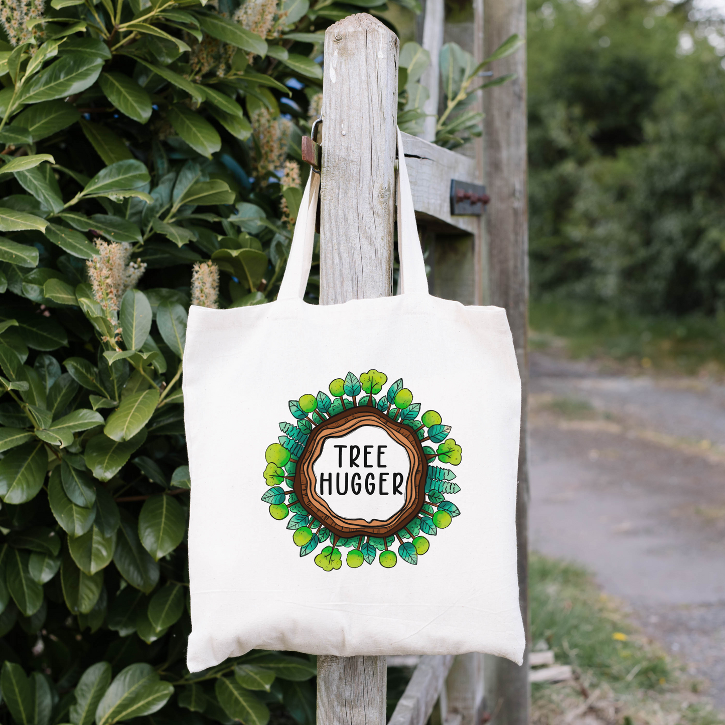 Tree Hugger Tote Bag, Reusable Canvas Tote, Forest Tote Bag, Environmental Tote bag