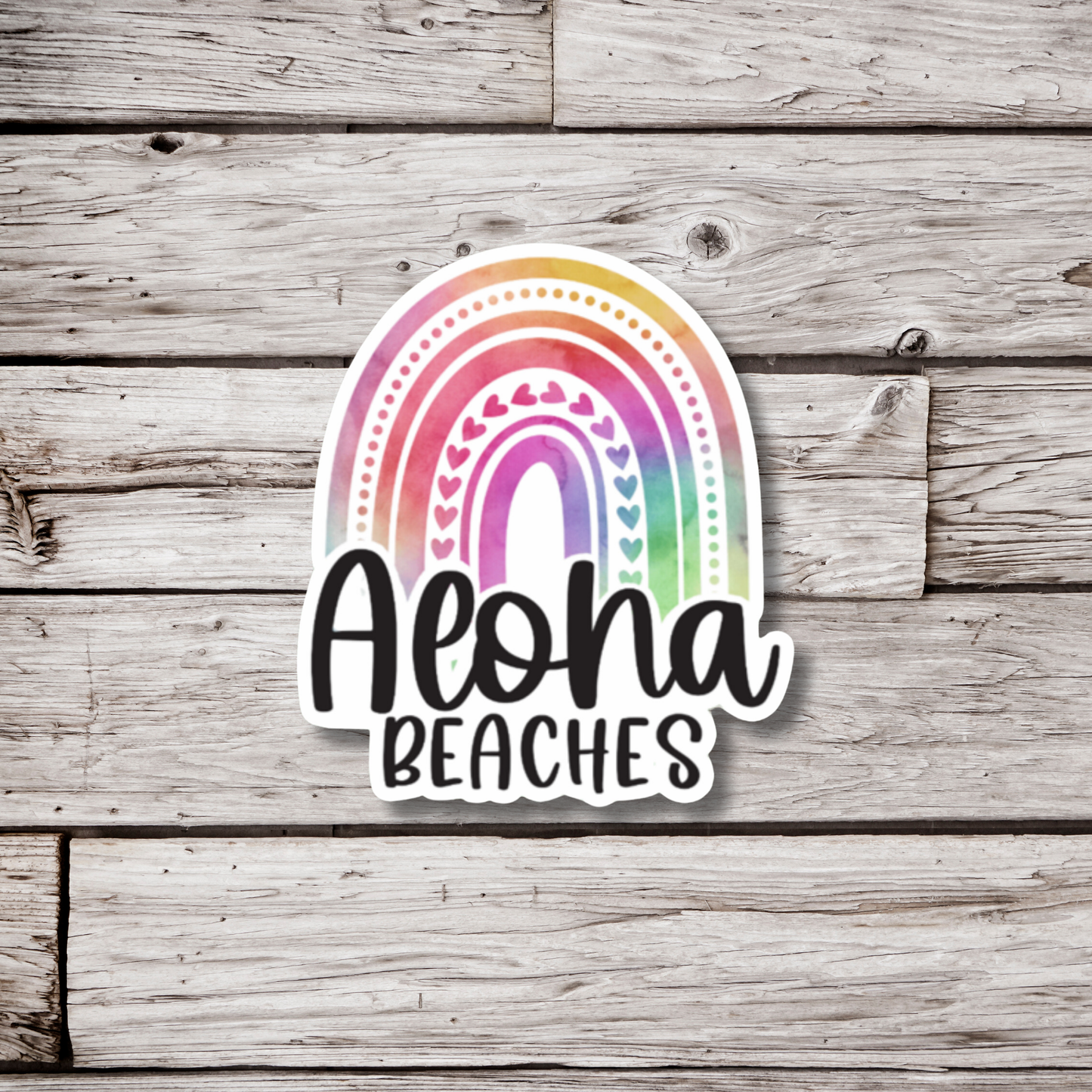 Aloha Beaches Rainbow Sticker