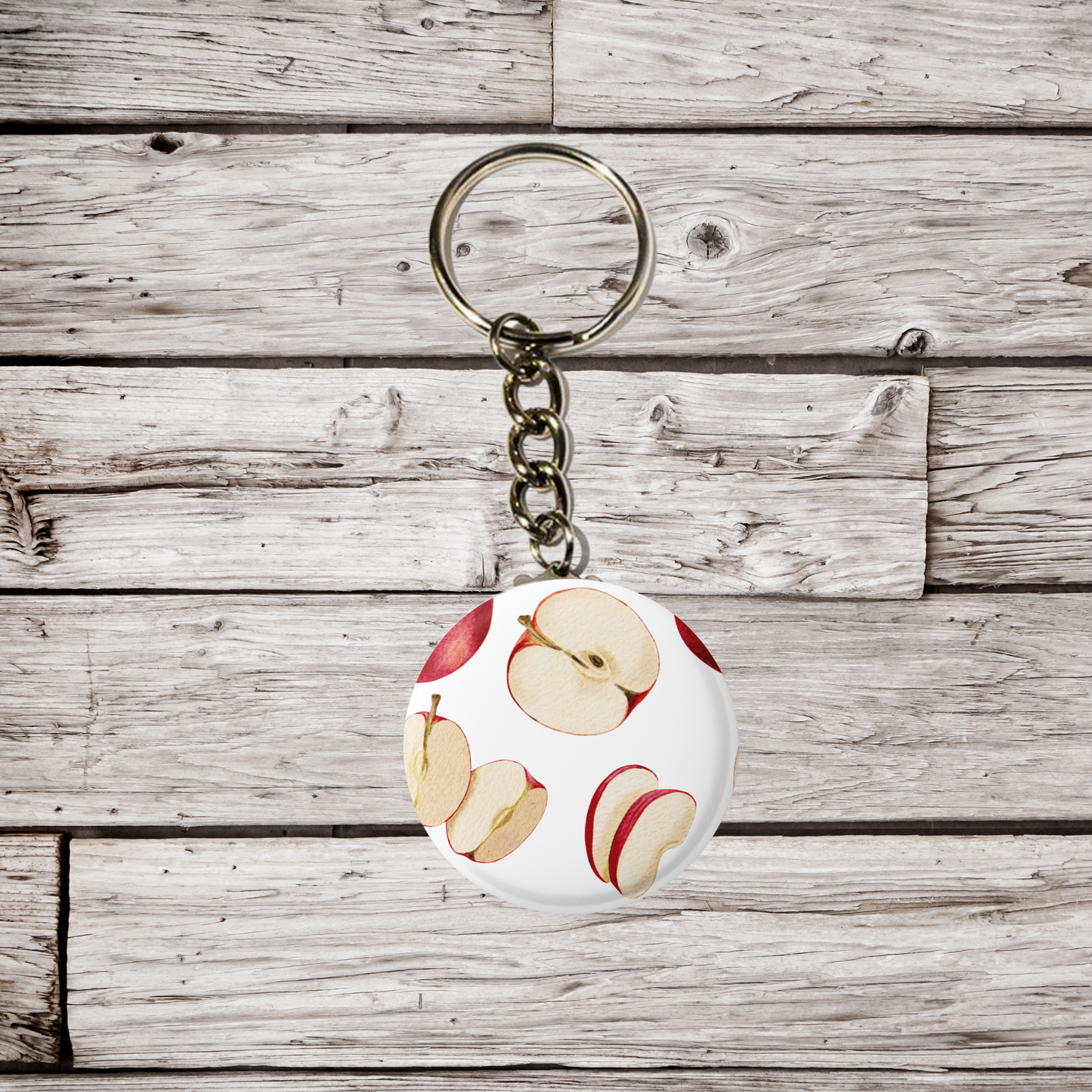 Apple Slice Pin Back Button, Magnet, Keychain